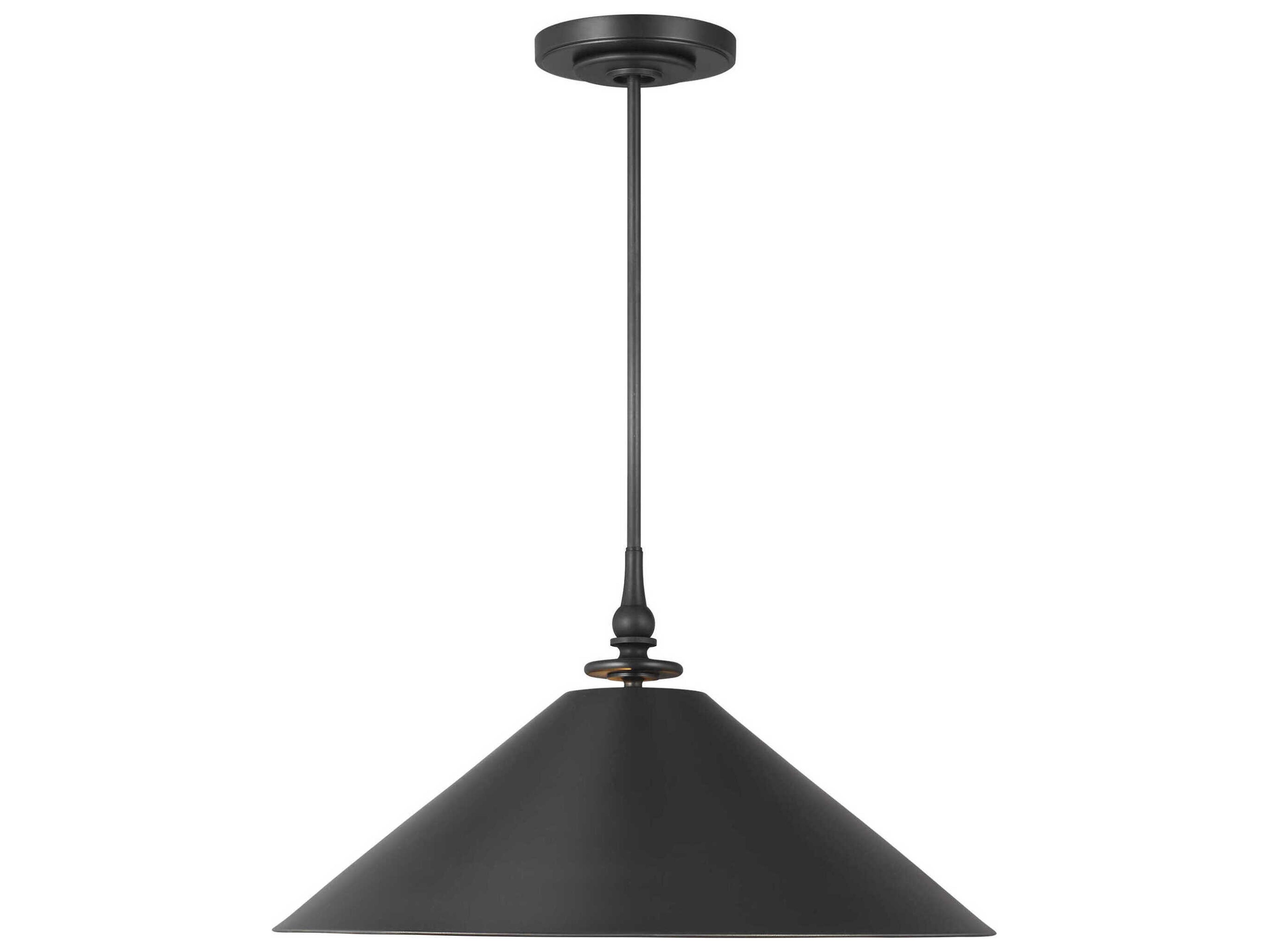 Visual Comfort Studio Capri 1-Light Aged Iron Black Pendant