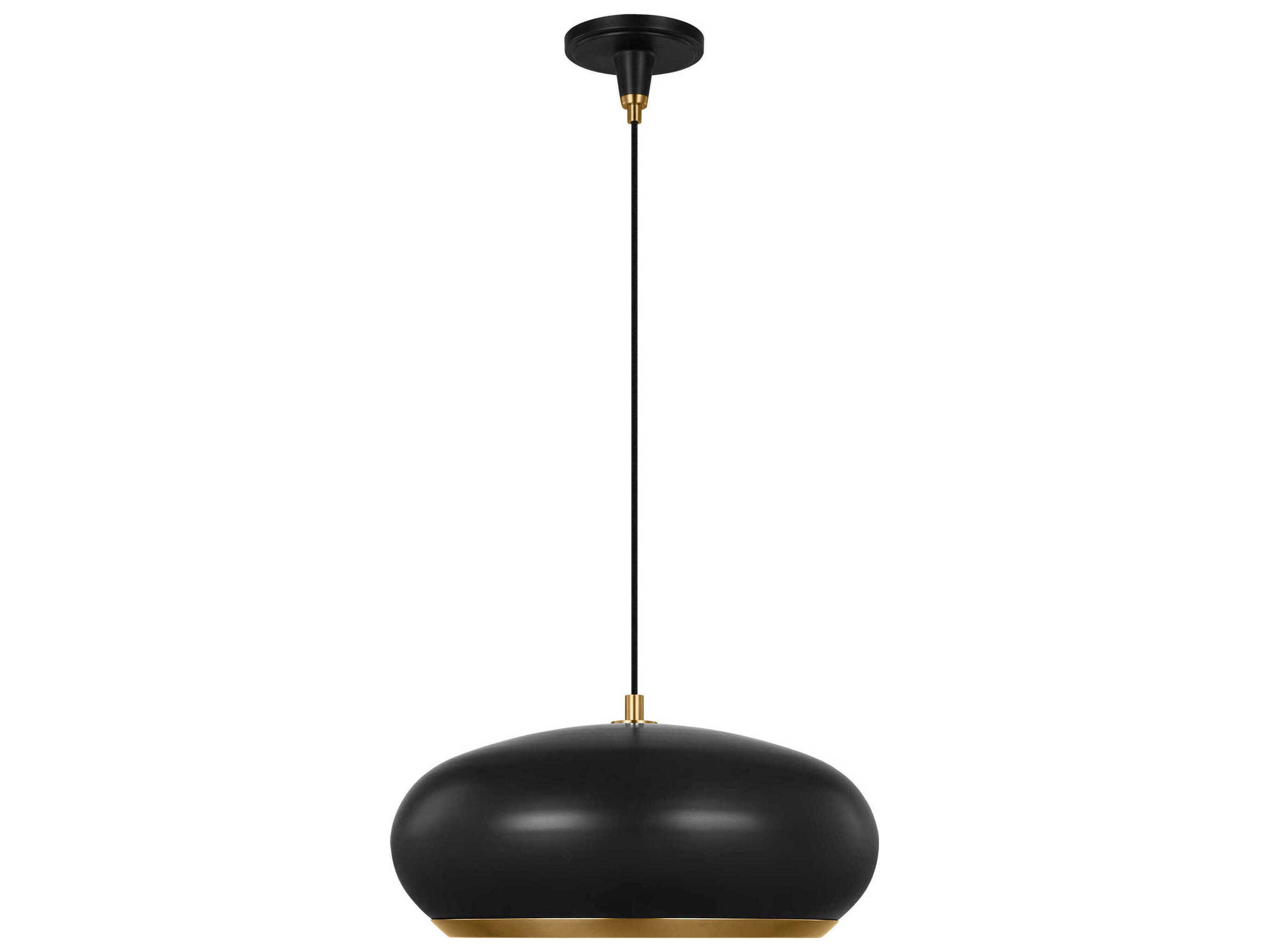 Visual Comfort Studio Clasica 1-Light Aged Iron Black Pendant