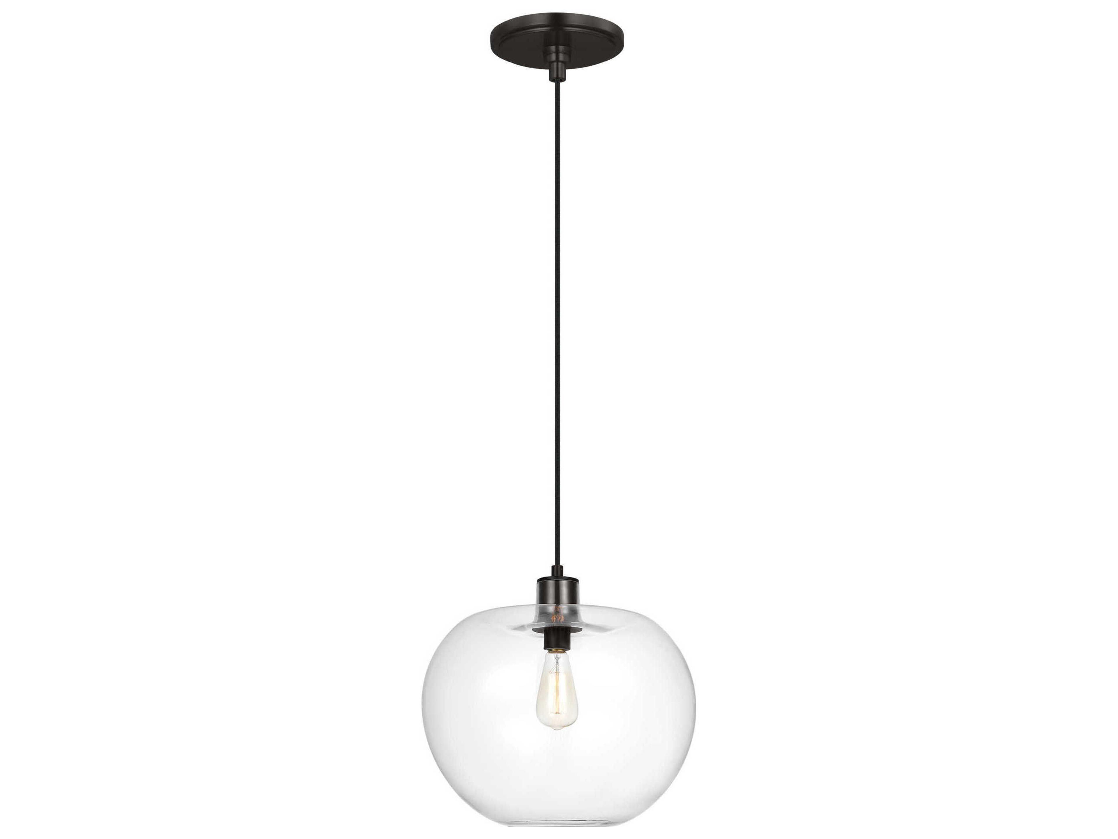Visual Comfort Studio Mela 1-Light Aged Iron Black Pendant