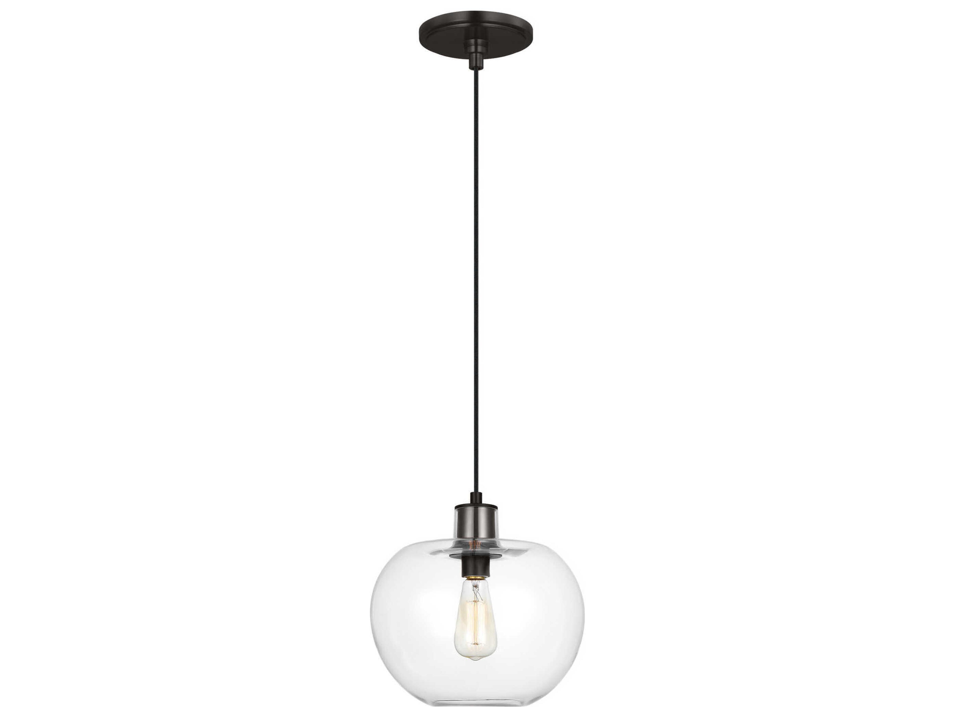 Visual Comfort Studio Mela 1-Light Aged Iron Black Mini Pendant