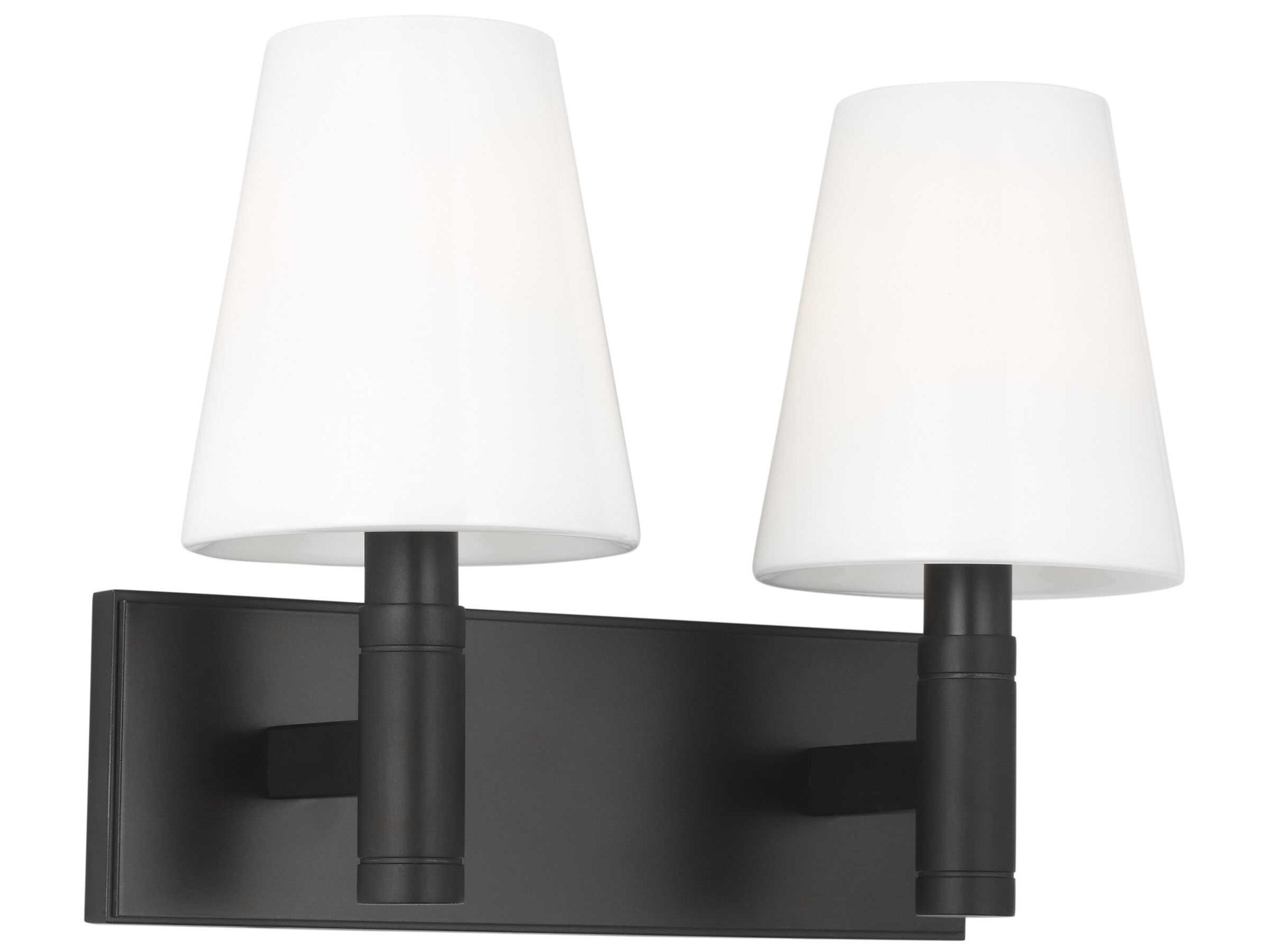 Visual Comfort Studio Beckham Classic 2-Light Aged Iron Black Vanity Light