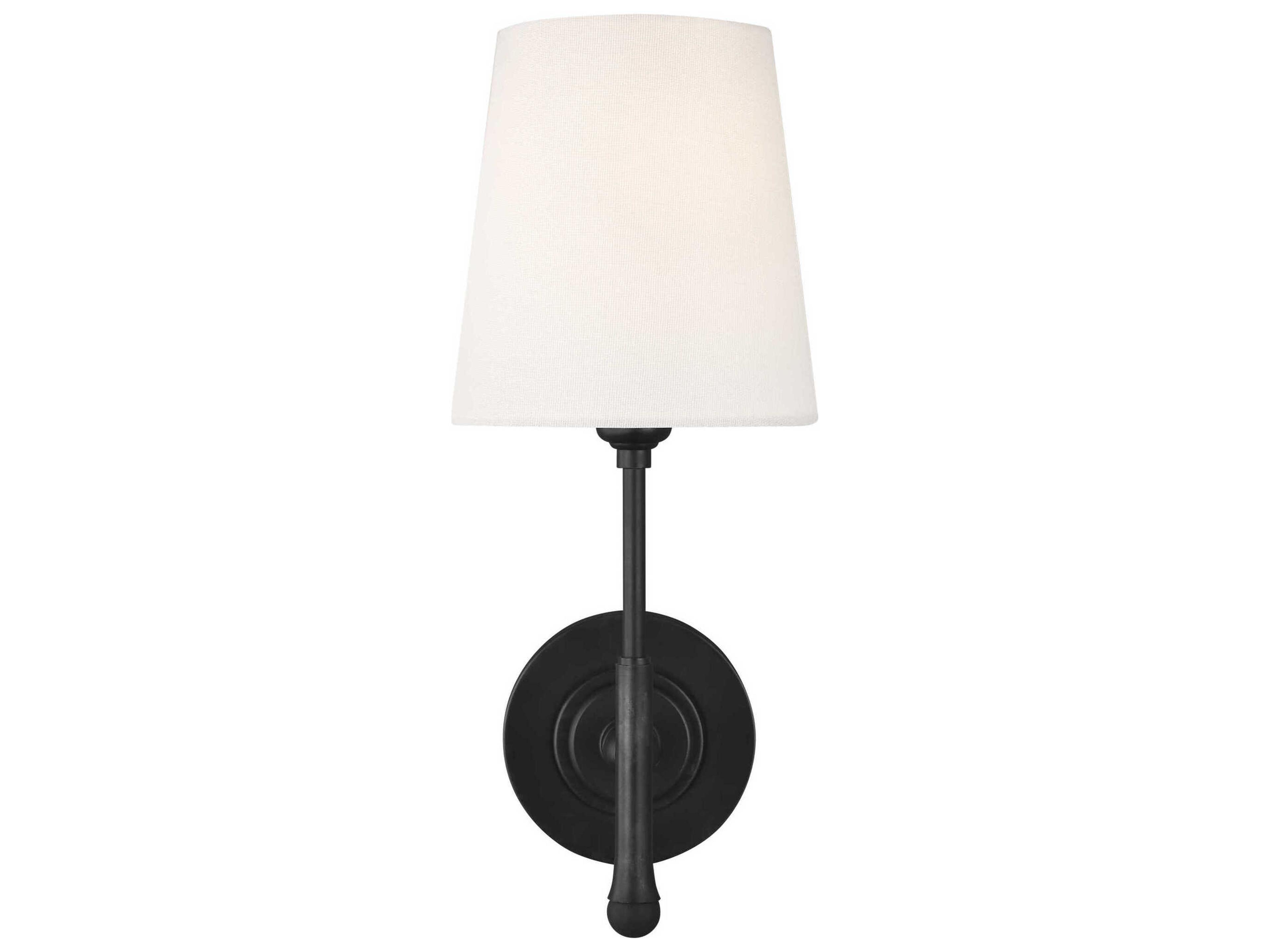 Visual Comfort Studio Capri 1-Light Aged Iron Black Wall Sconce