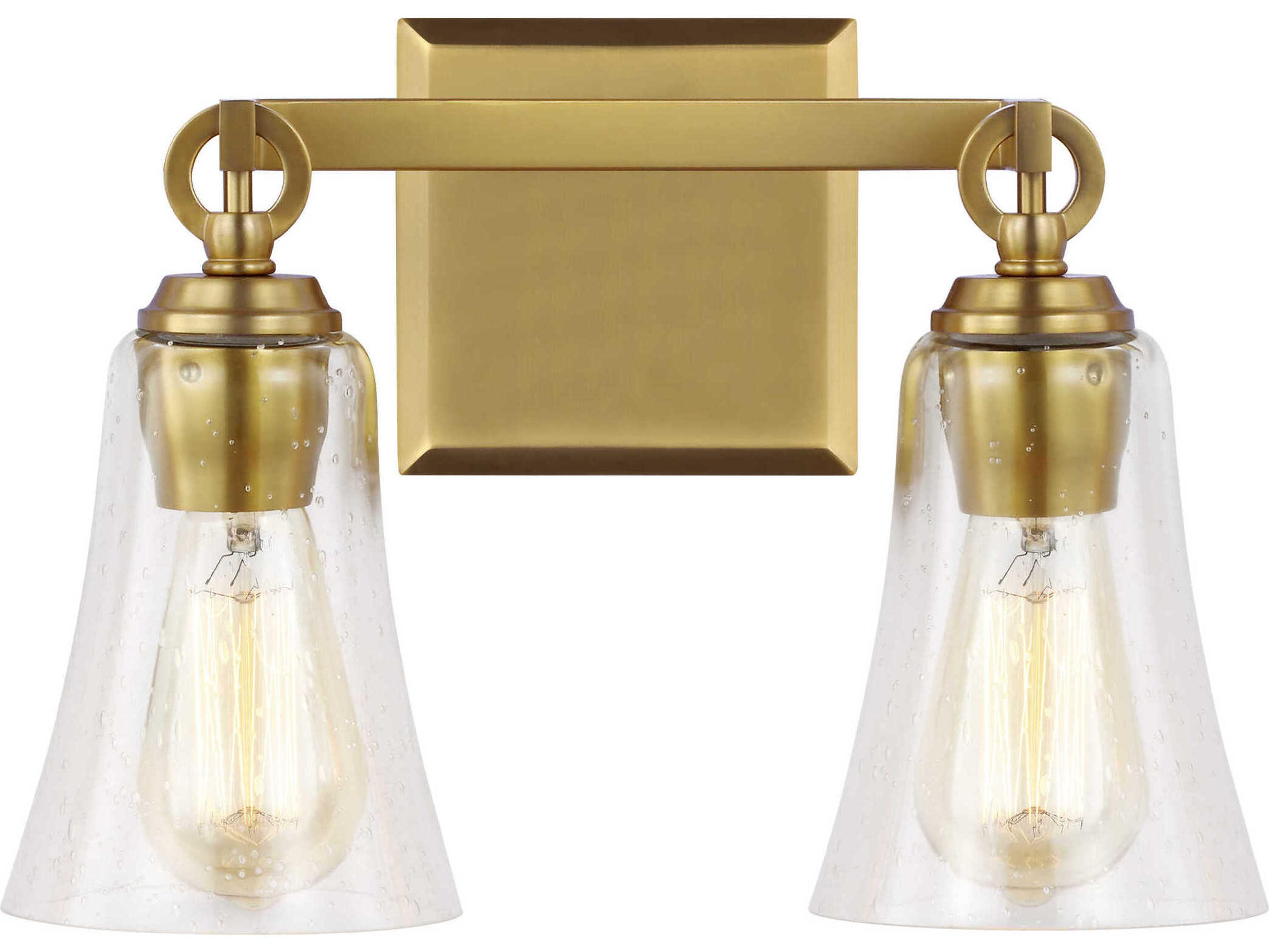 Visual Comfort Studio Monterro 2-Light Burnished Brass Vanity Light