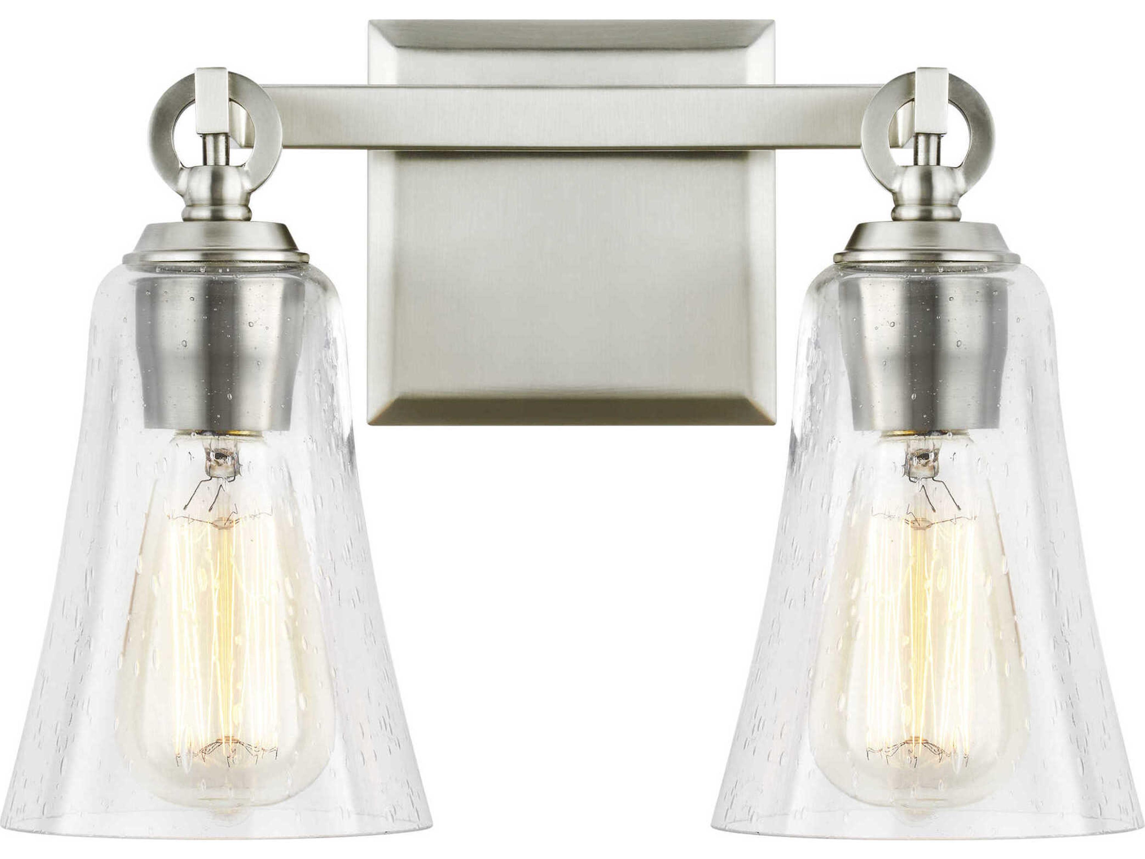 Visual Comfort Studio Monterro 2-Light Satin Nickel Vanity Light