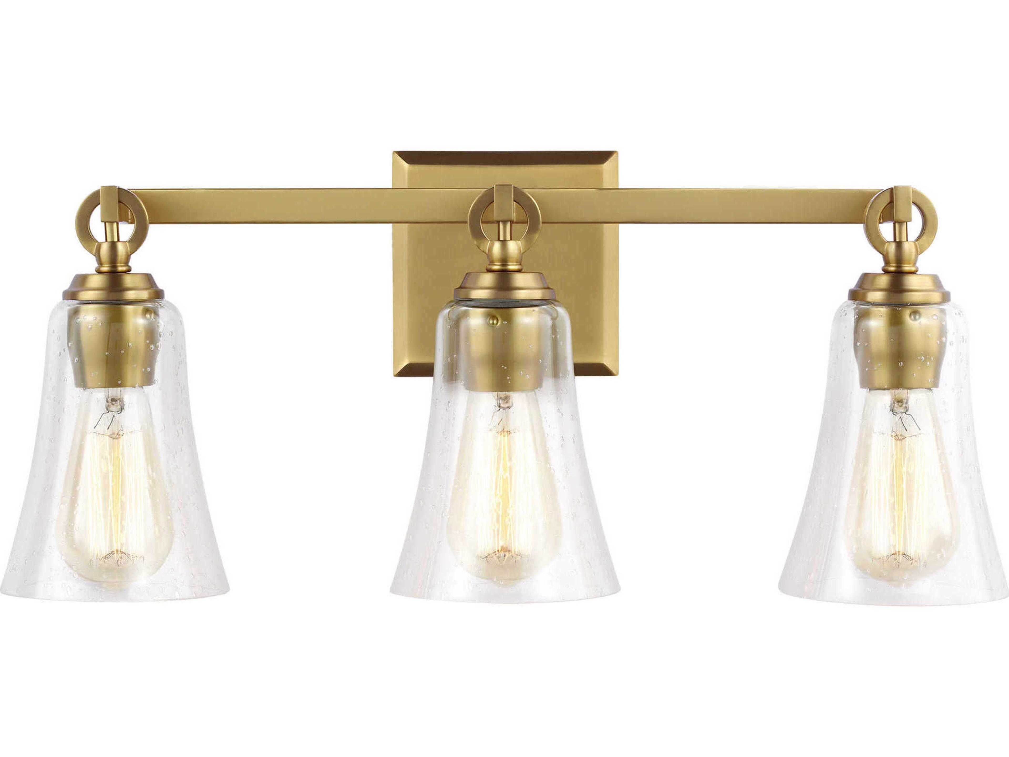 Visual Comfort Studio Monterro 3-Light Burnished Brass Vanity Light