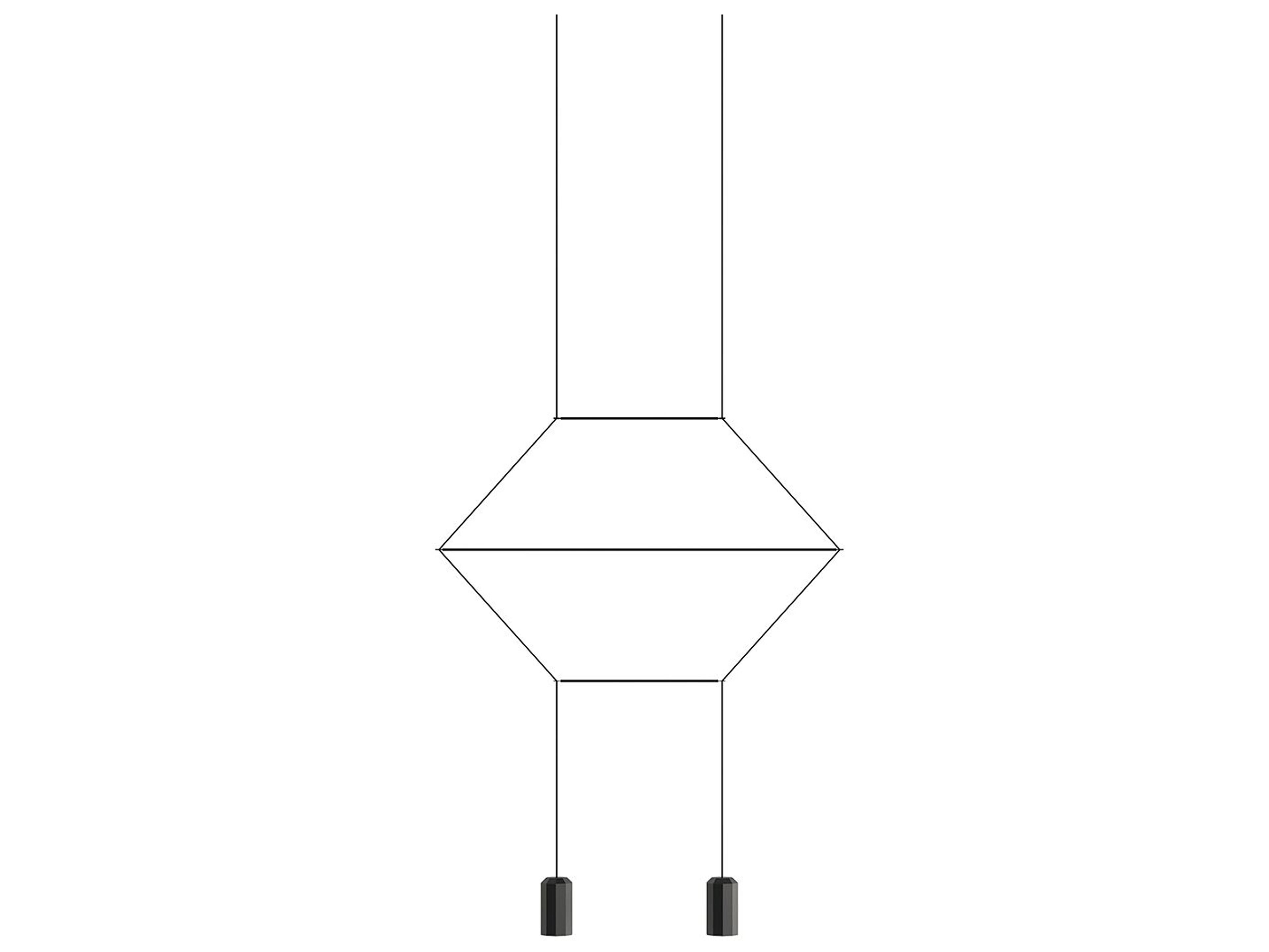 Wireflow 2-Light Black Geometric Pendant