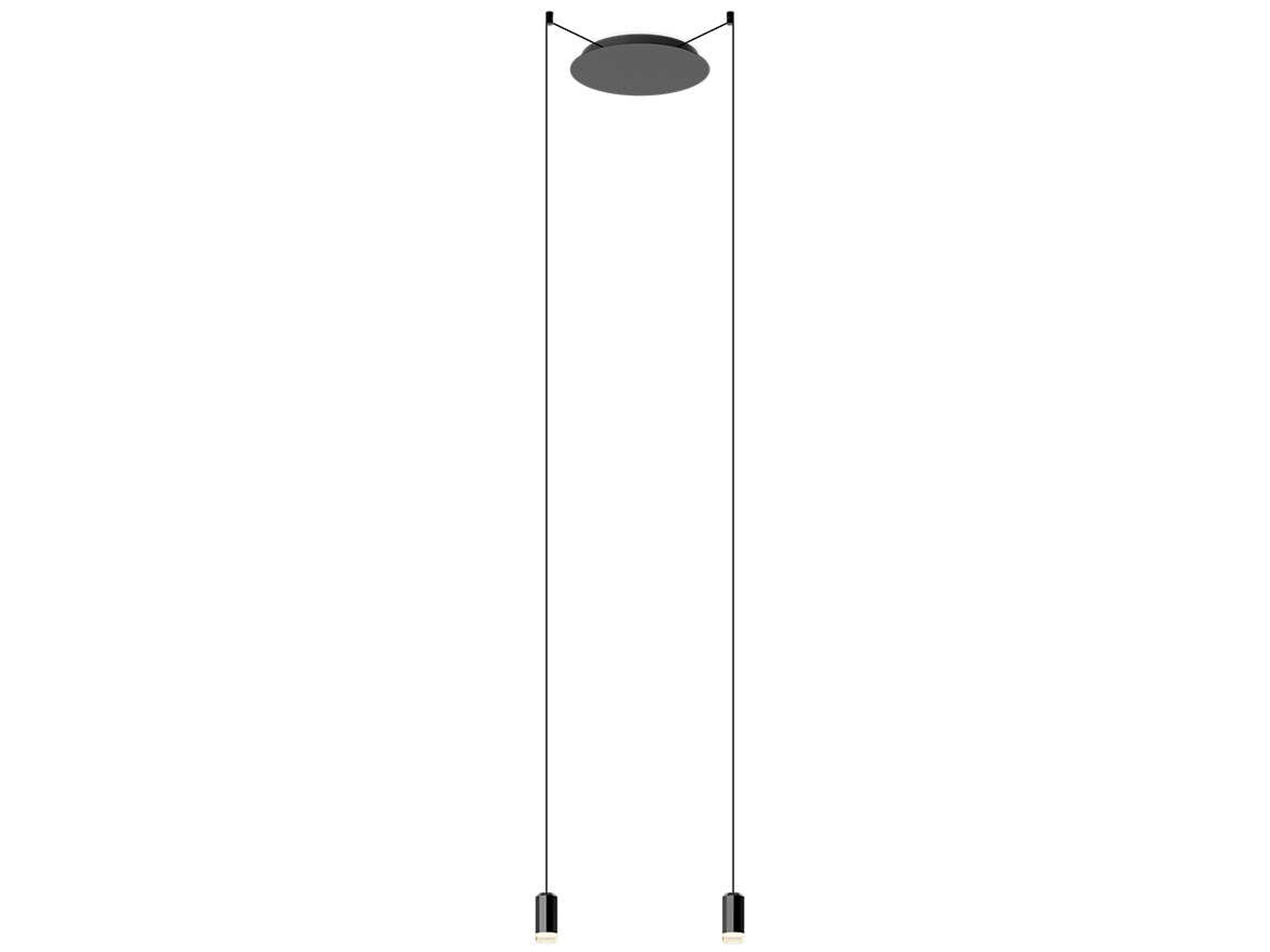 Wireflow 2-Light Black Cylinder Mini Pendant