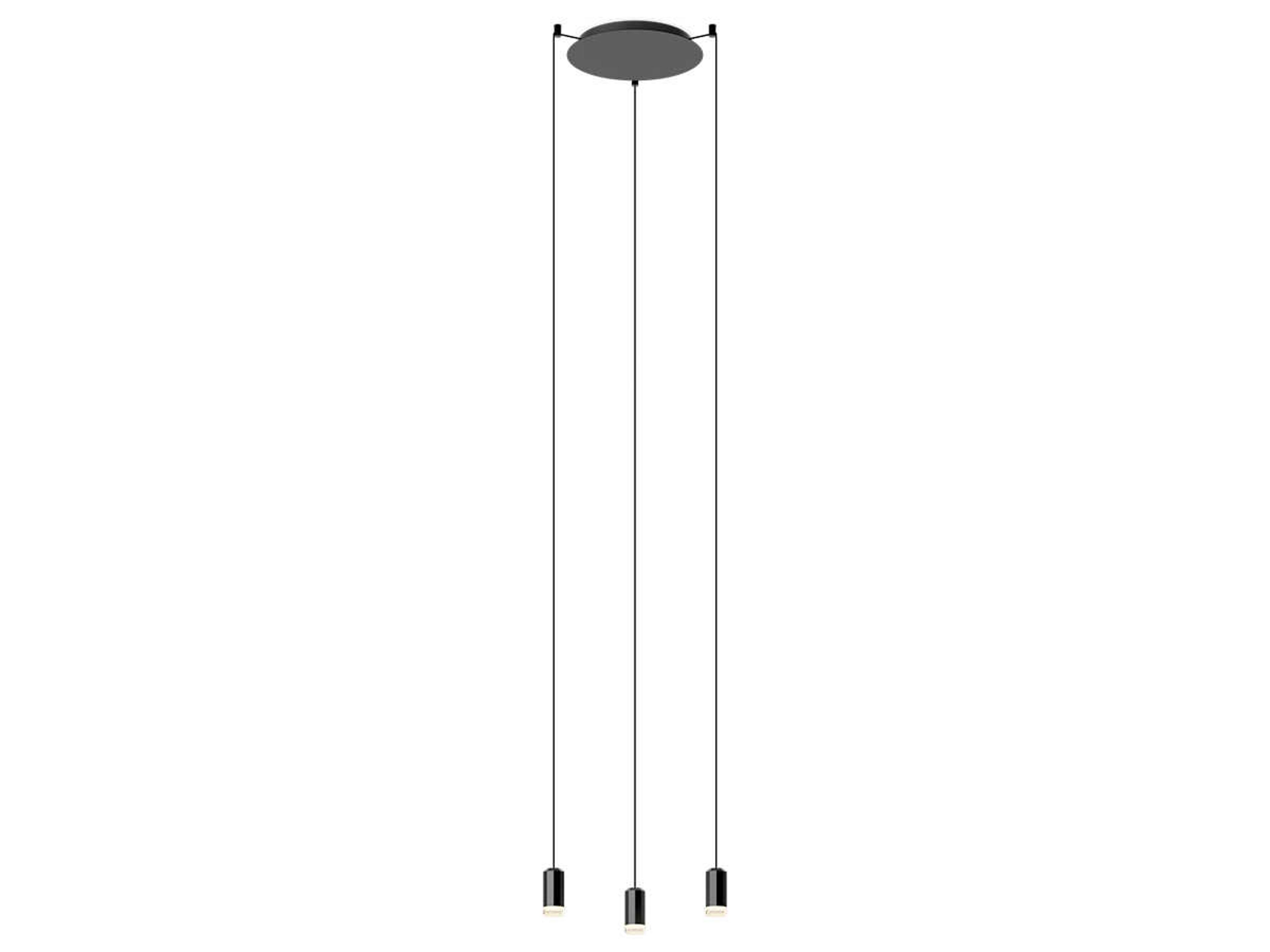 Wireflow 3-Light Black Cylinder Mini Pendant