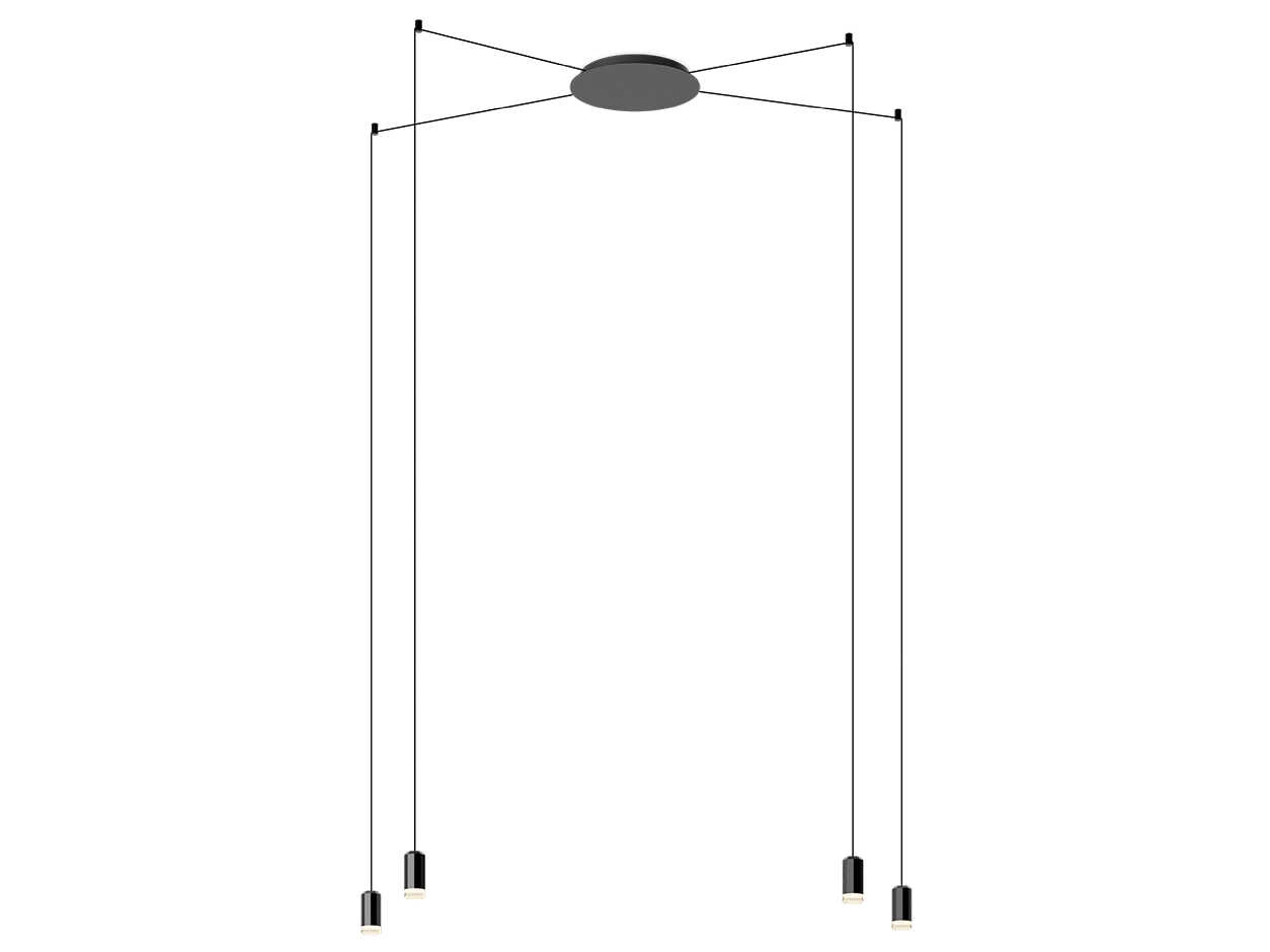 Wireflow 4-Light Black Cylinder Pendant