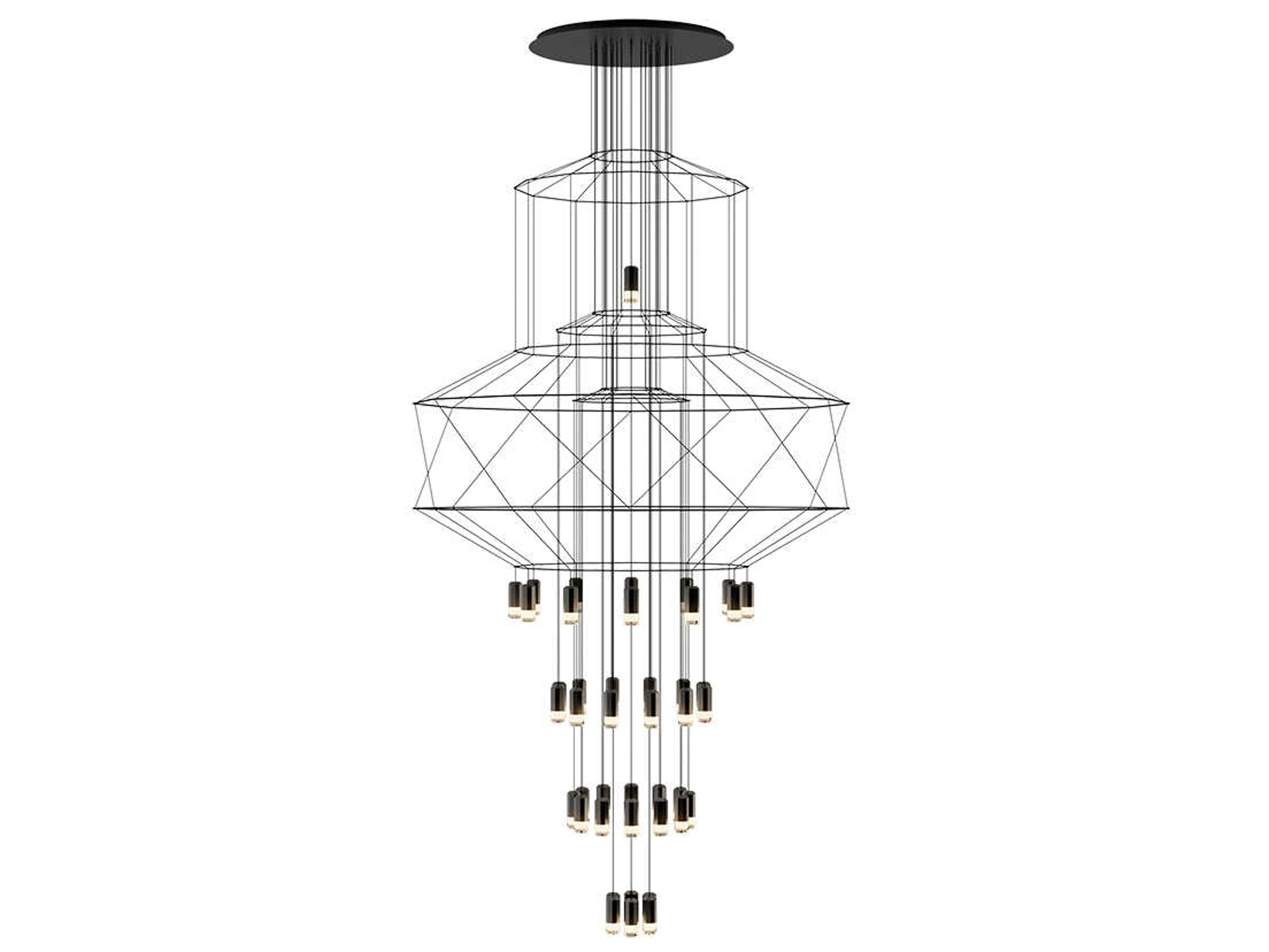 Wireflow 43-Light Black Geometric Pendant
