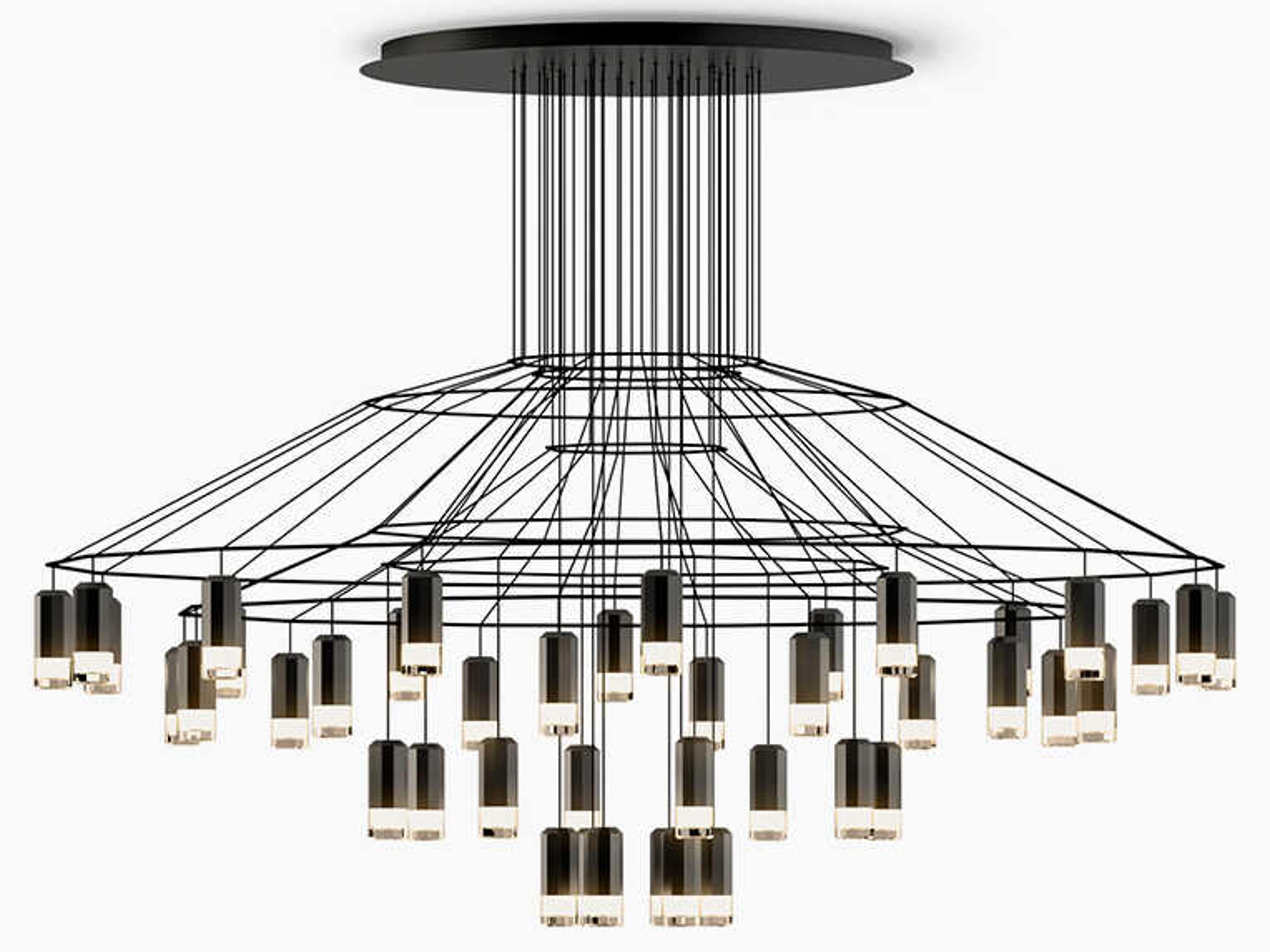 Wireflow 42-Light Black Geometric Pendant