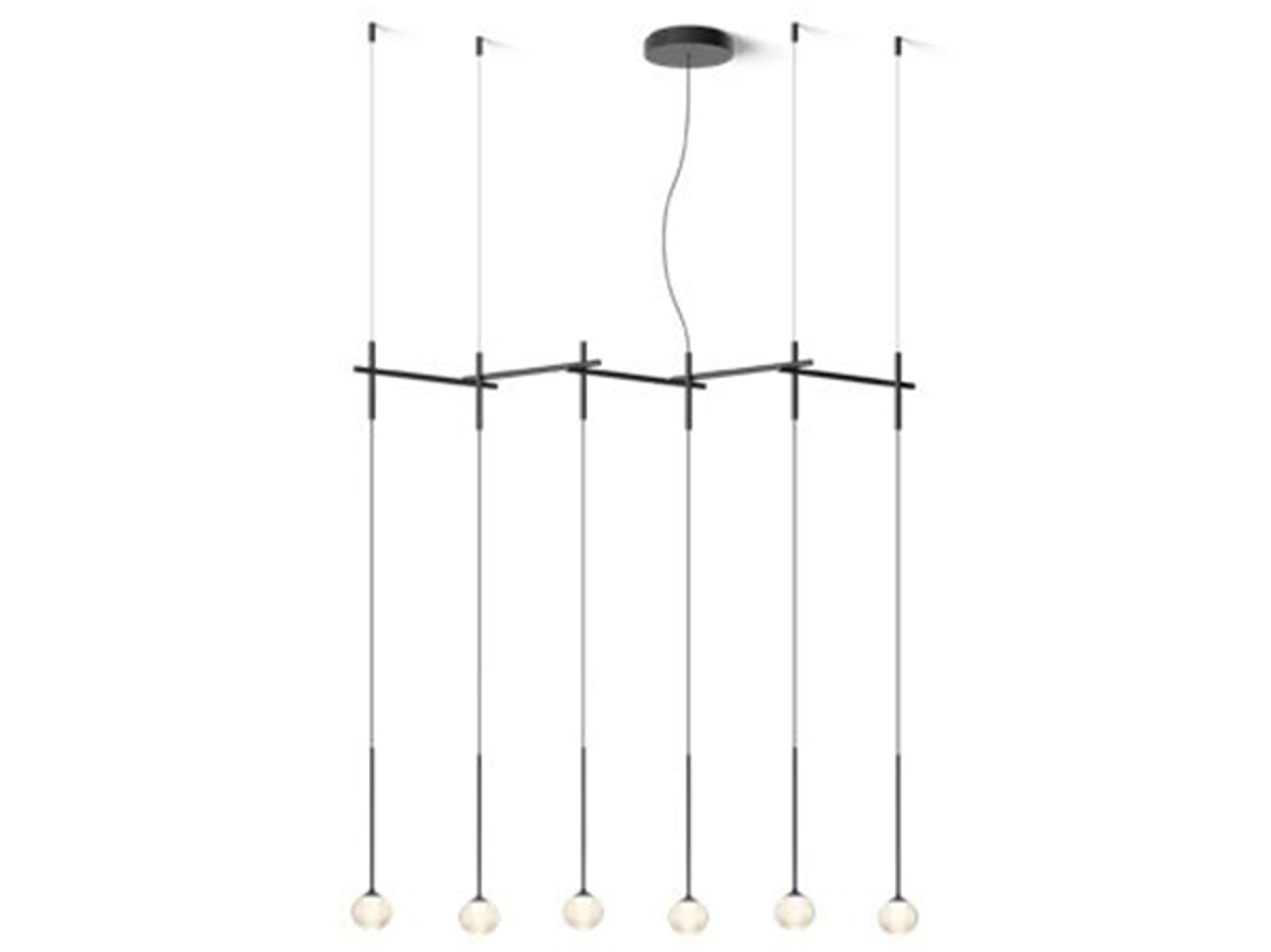 Vibia Algorithm 6-Light Graphite Gray Linear Island Pendant