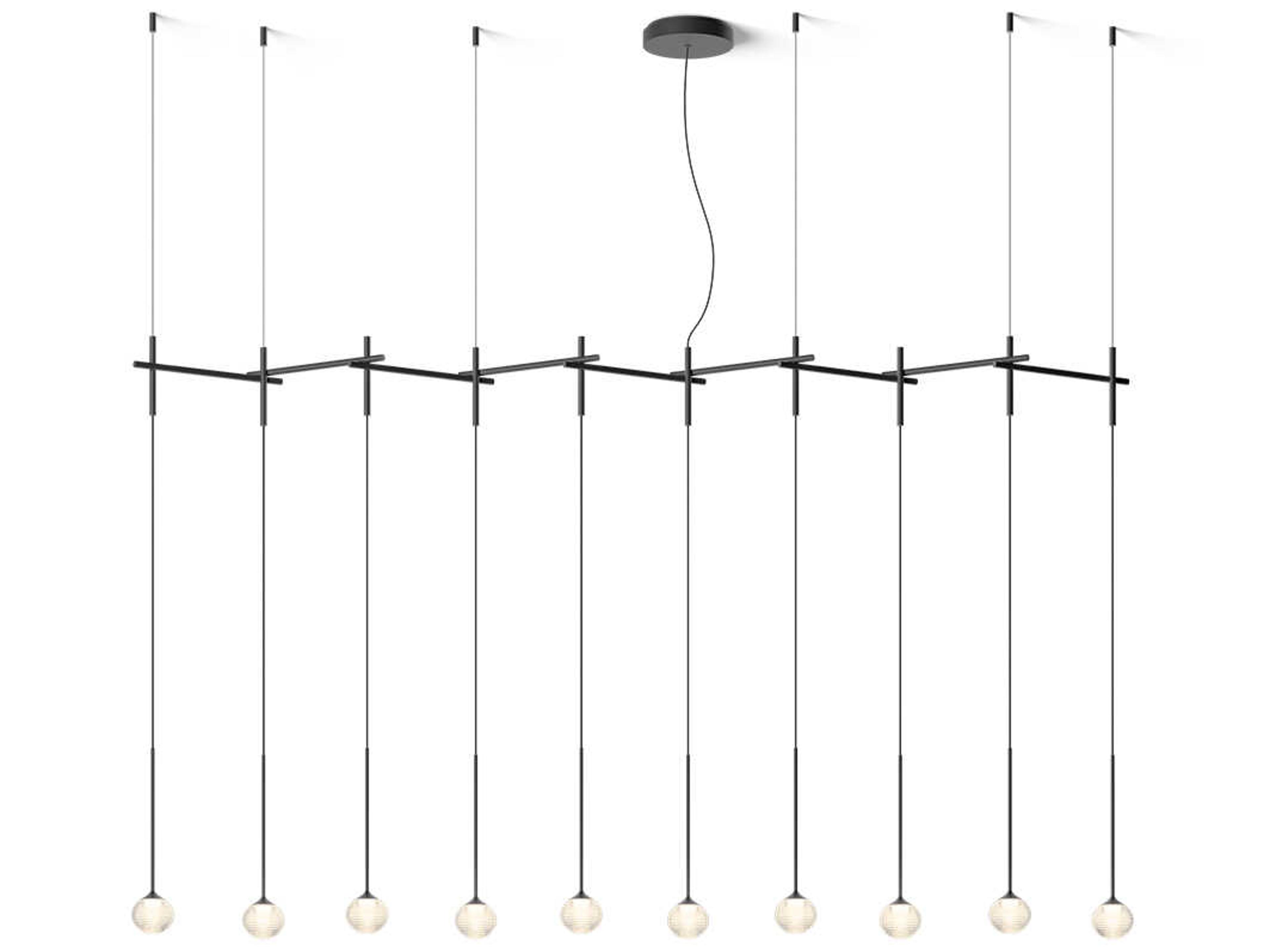 Vibia Algorithm 10-Light Graphite Gray Linear Island Pendant