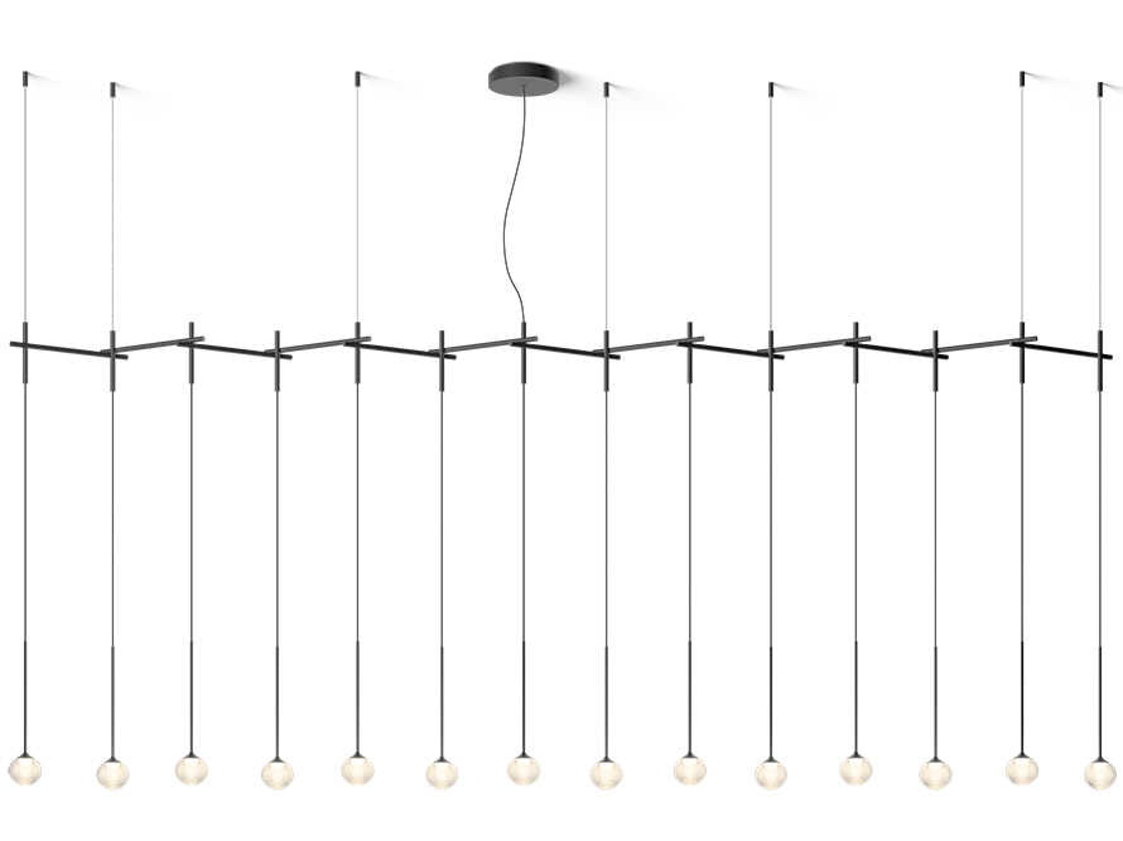 Vibia Algorithm 14-Light Graphite Gray Linear Island Pendant