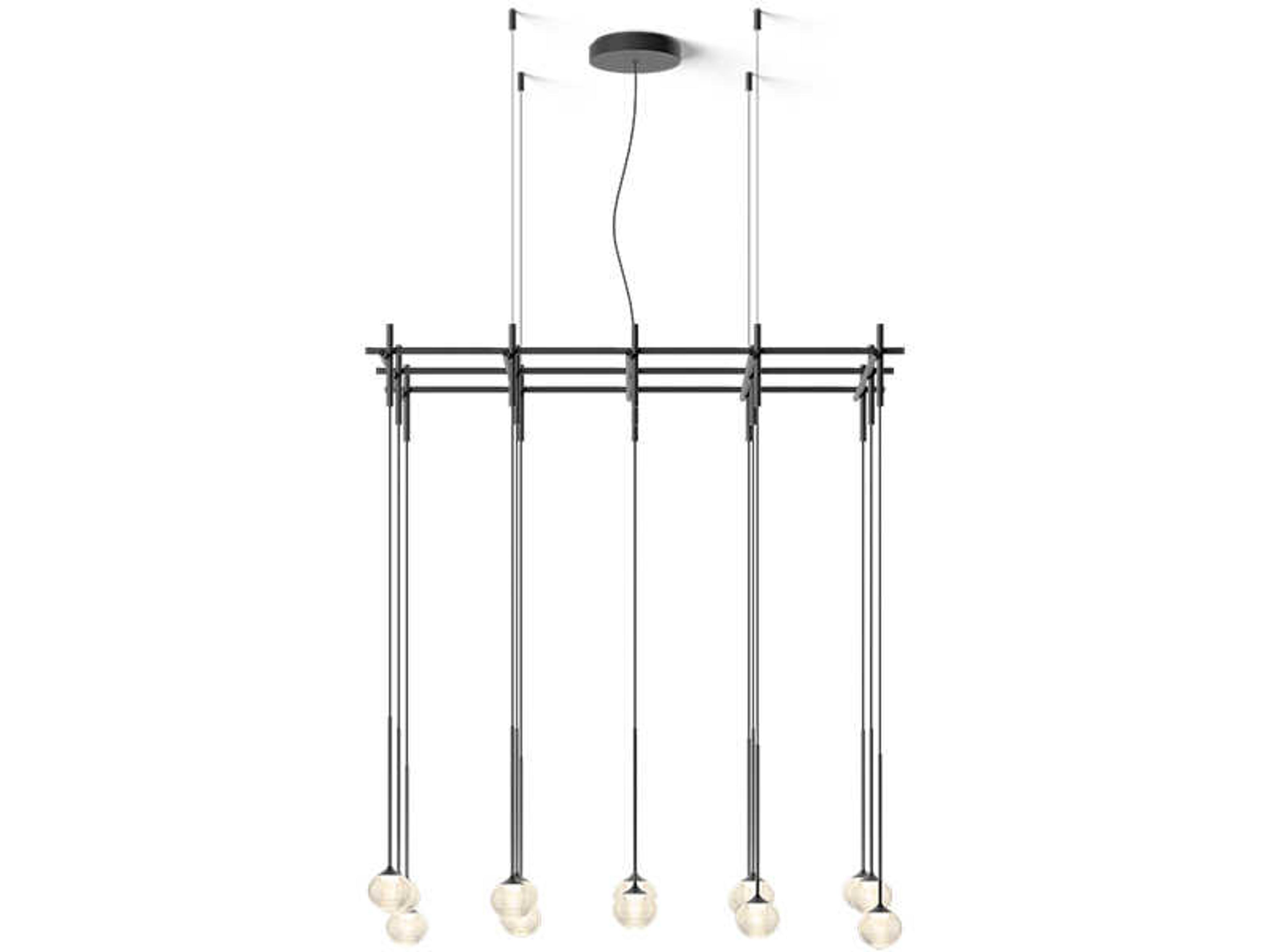 Vibia Algorithm 15-Light Graphite Gray Linear Island Pendant