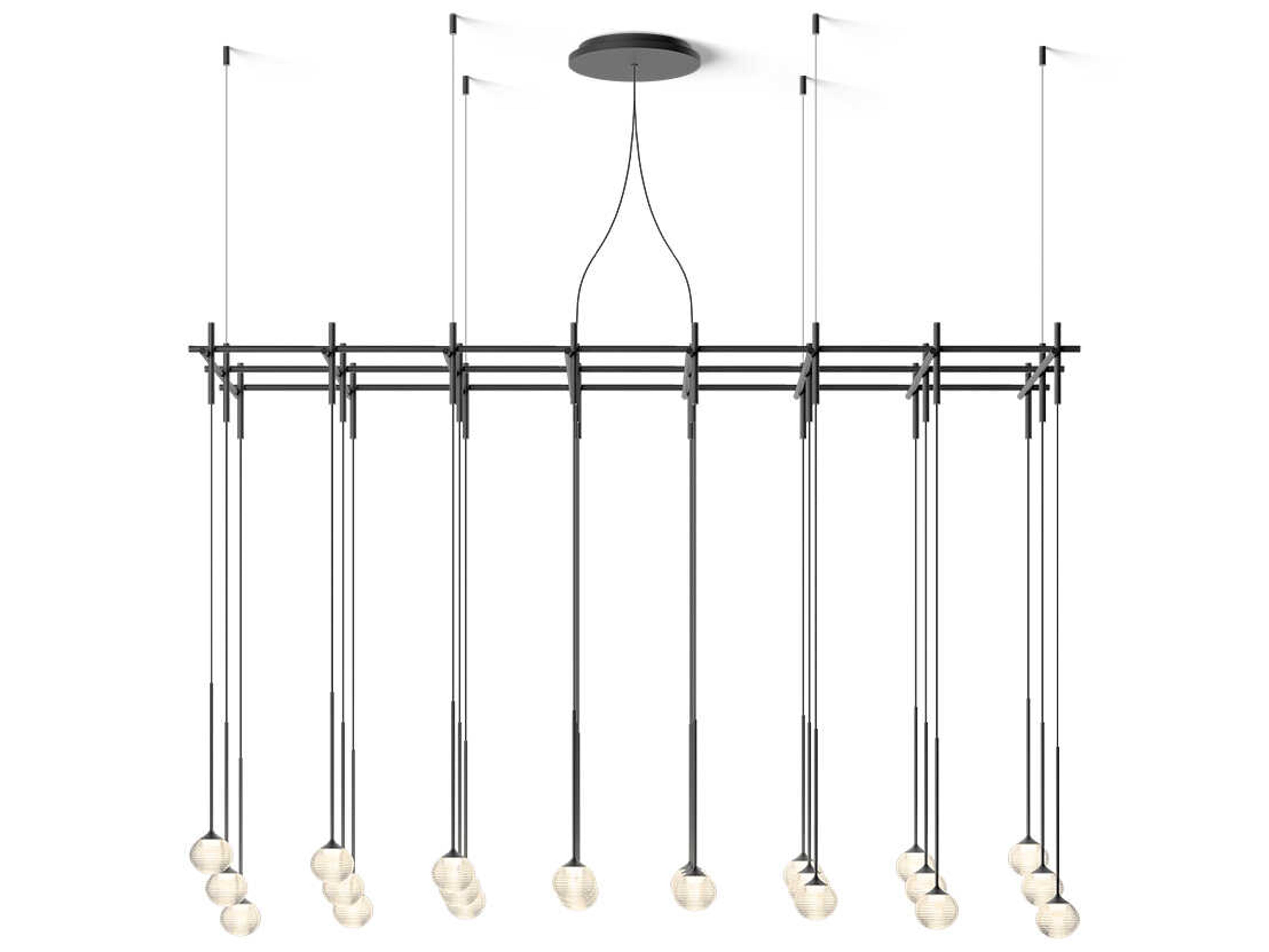Vibia Algorithm 24-Light Graphite Gray Linear Island Pendant