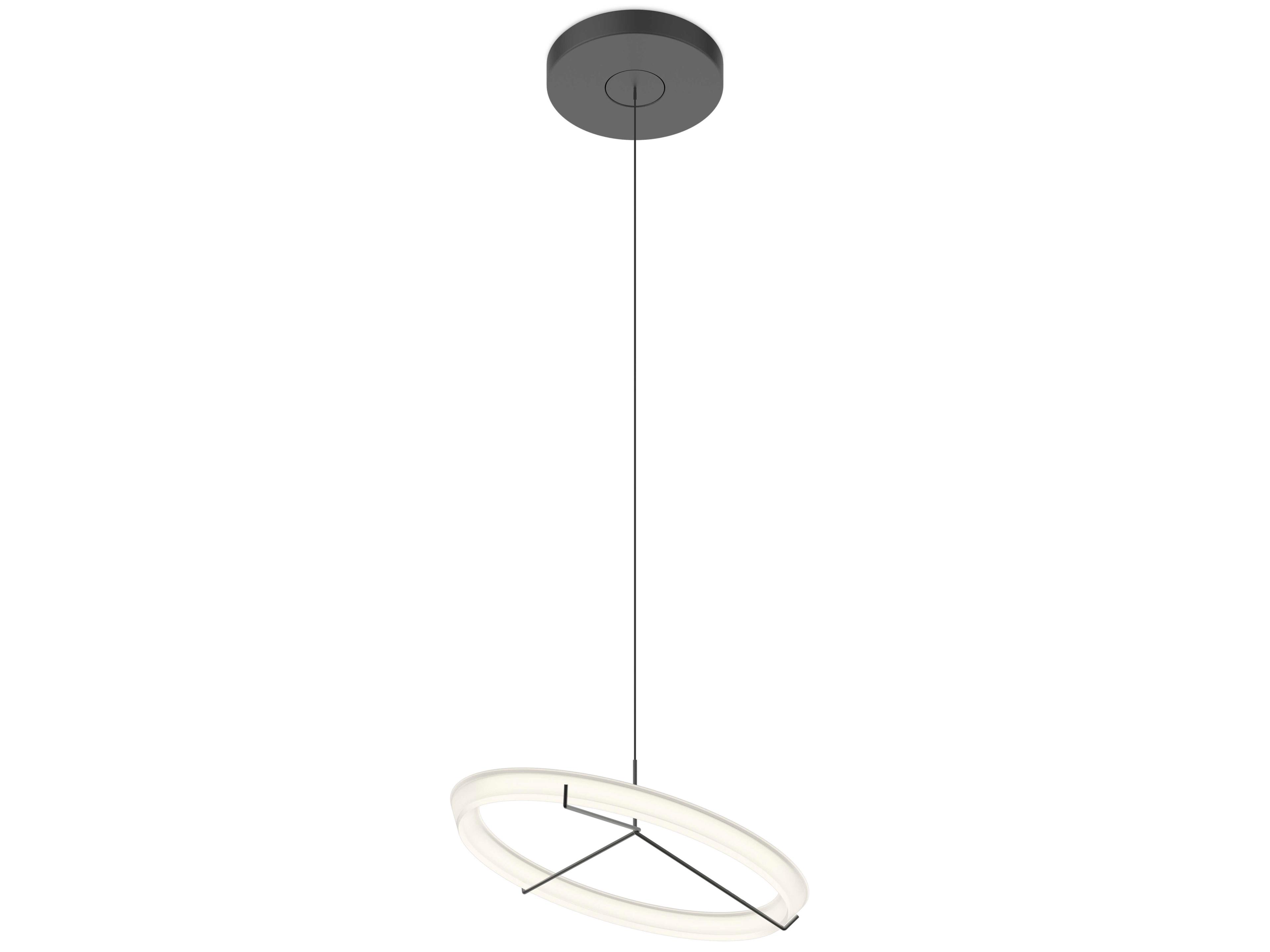 Halo Jewel 1-Light Black Round Pendant