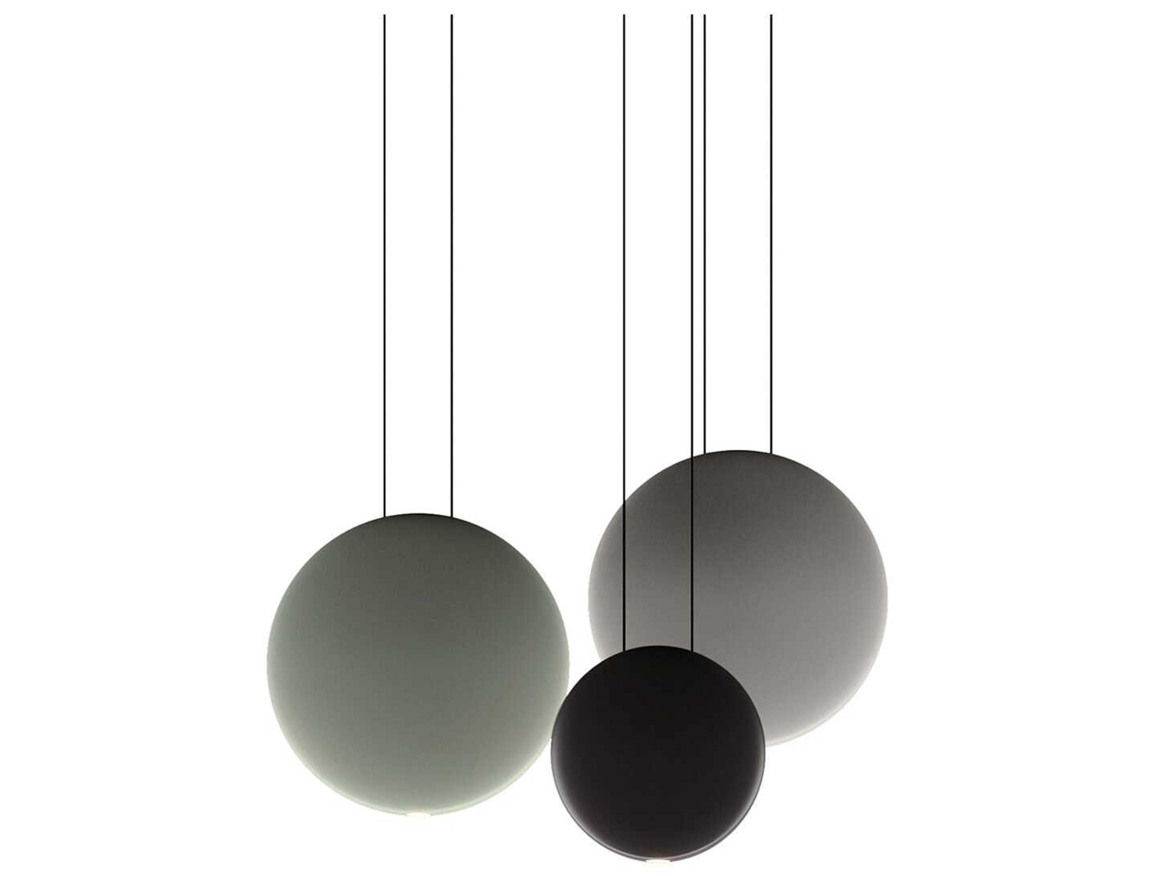 Vibia Cosmos 3-Light Green Gray Round Pendant