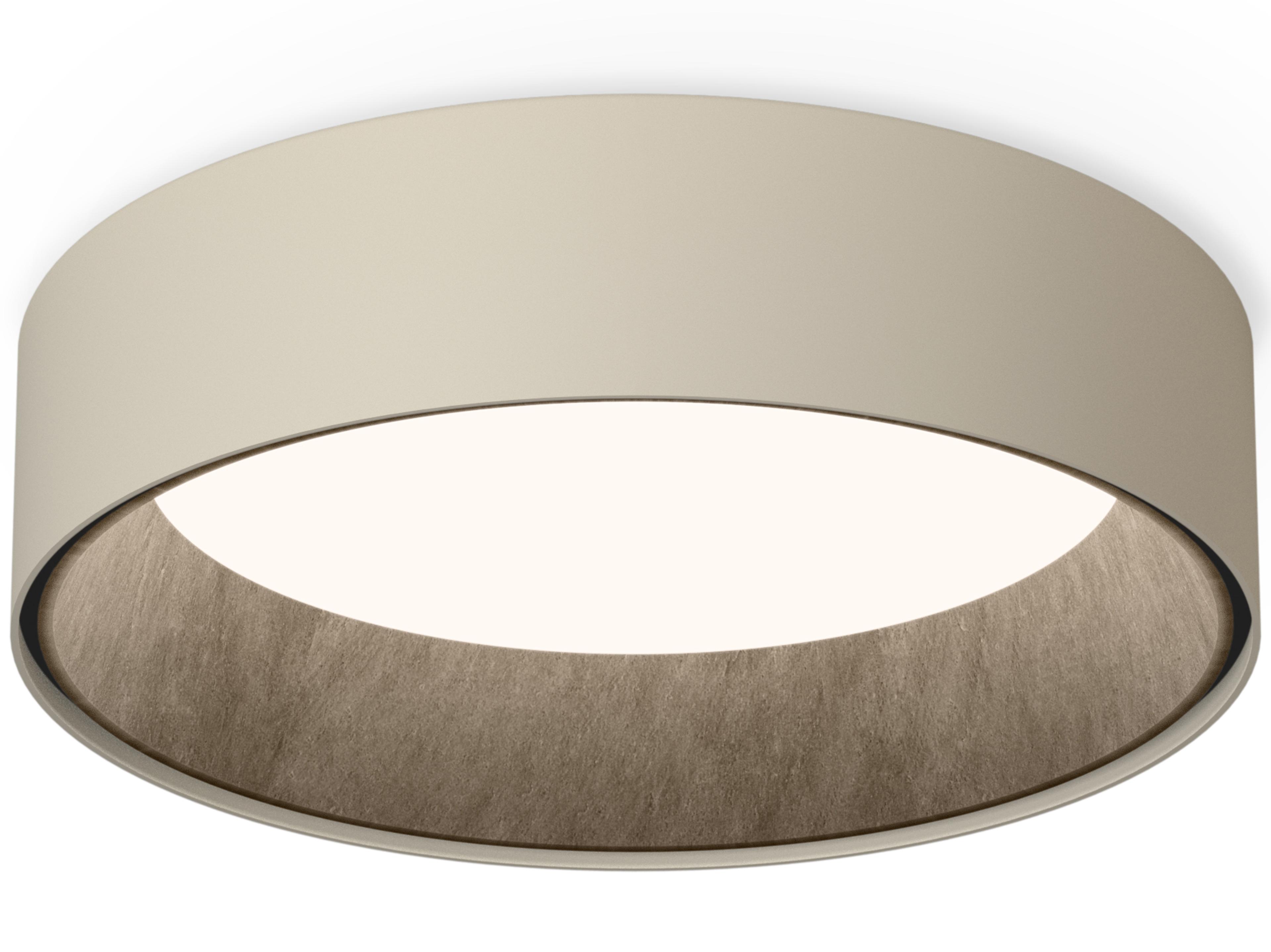 Vibia Duo Petra 1-Light Cream Off White Drum Flush Mount