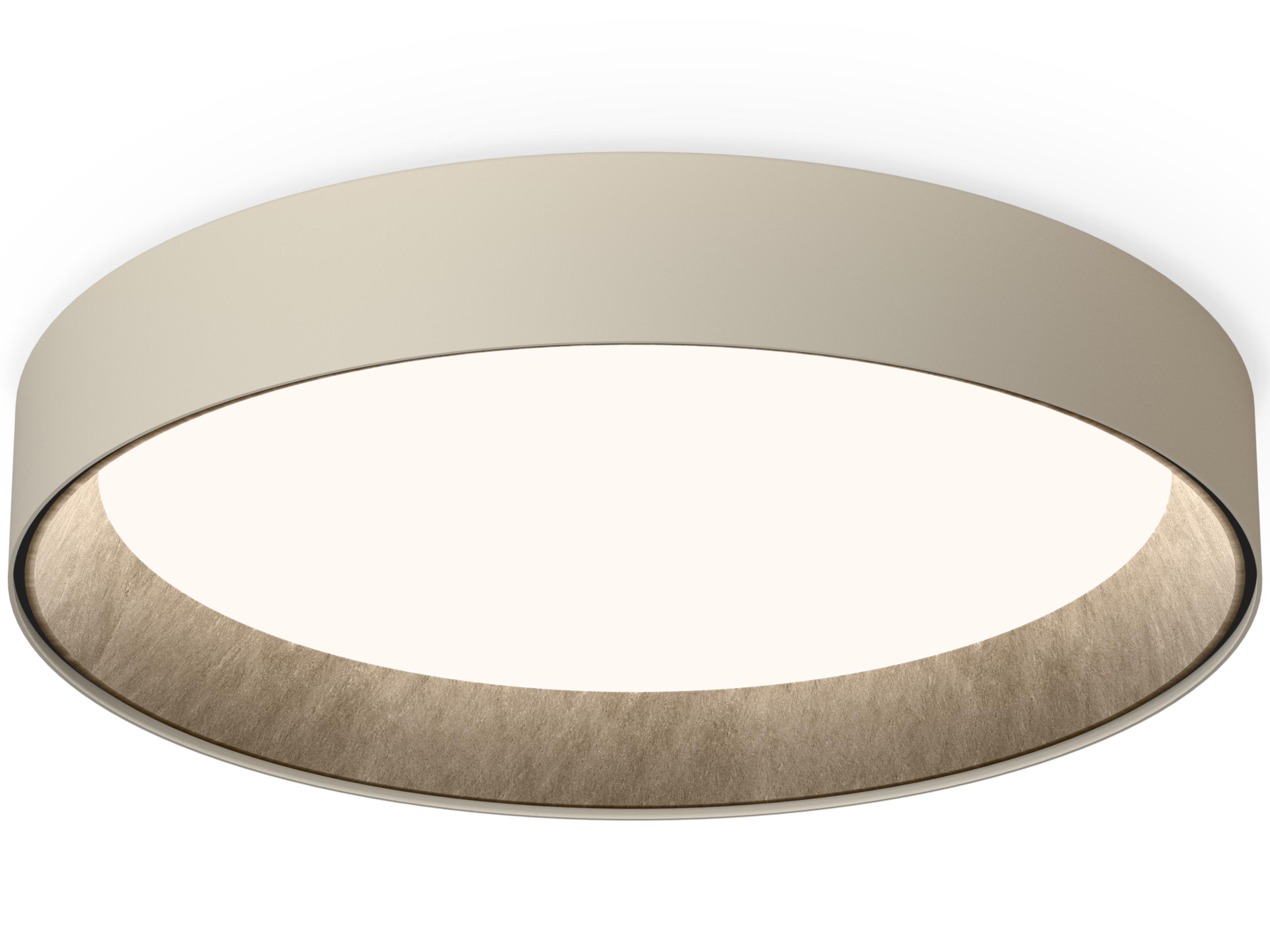 Vibia Duo Petra 1-Light Cream Off White Drum Flush Mount