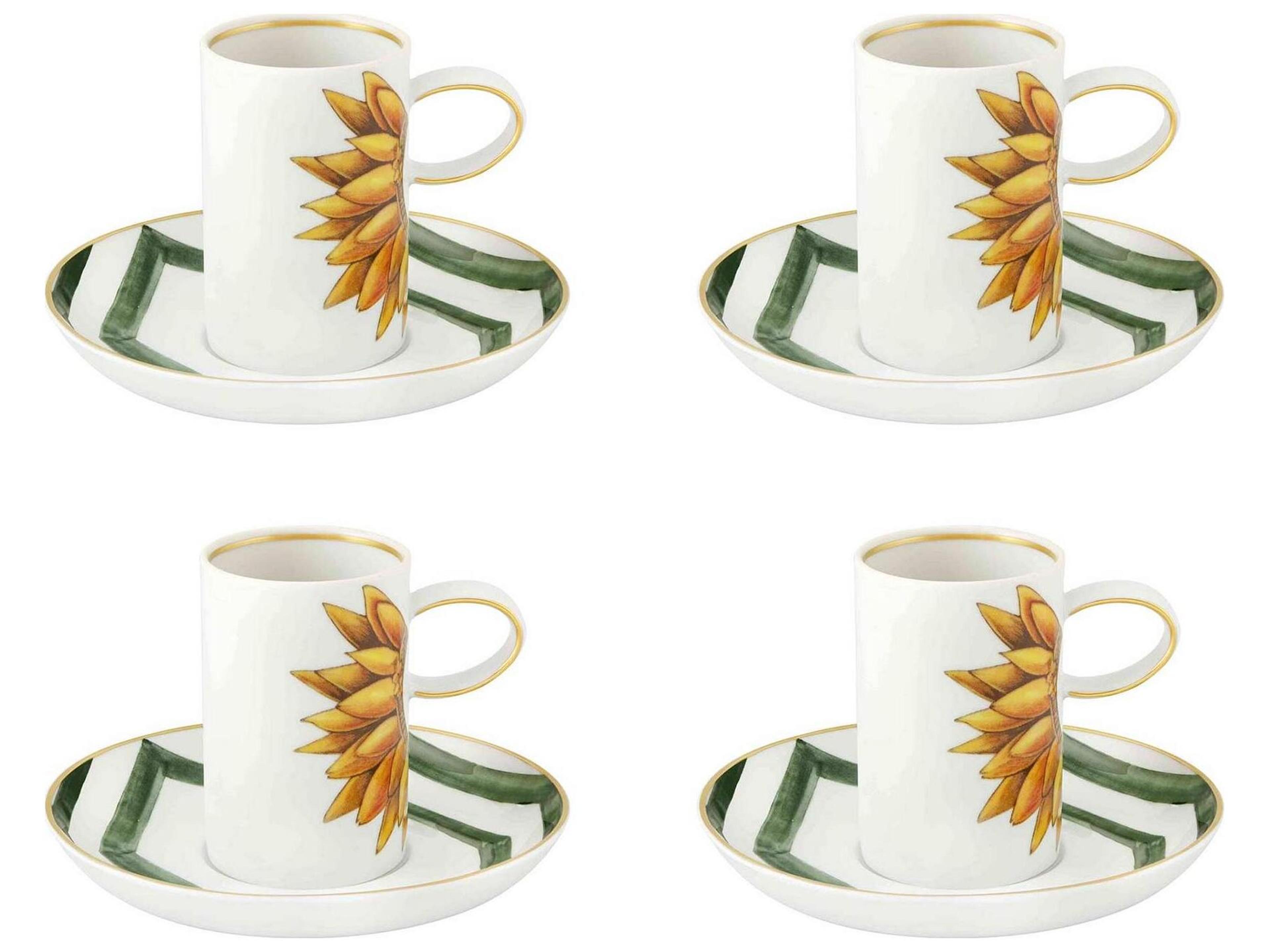 Vista Alegre Amazonia Coffee Cup and Saucer Set of 4
