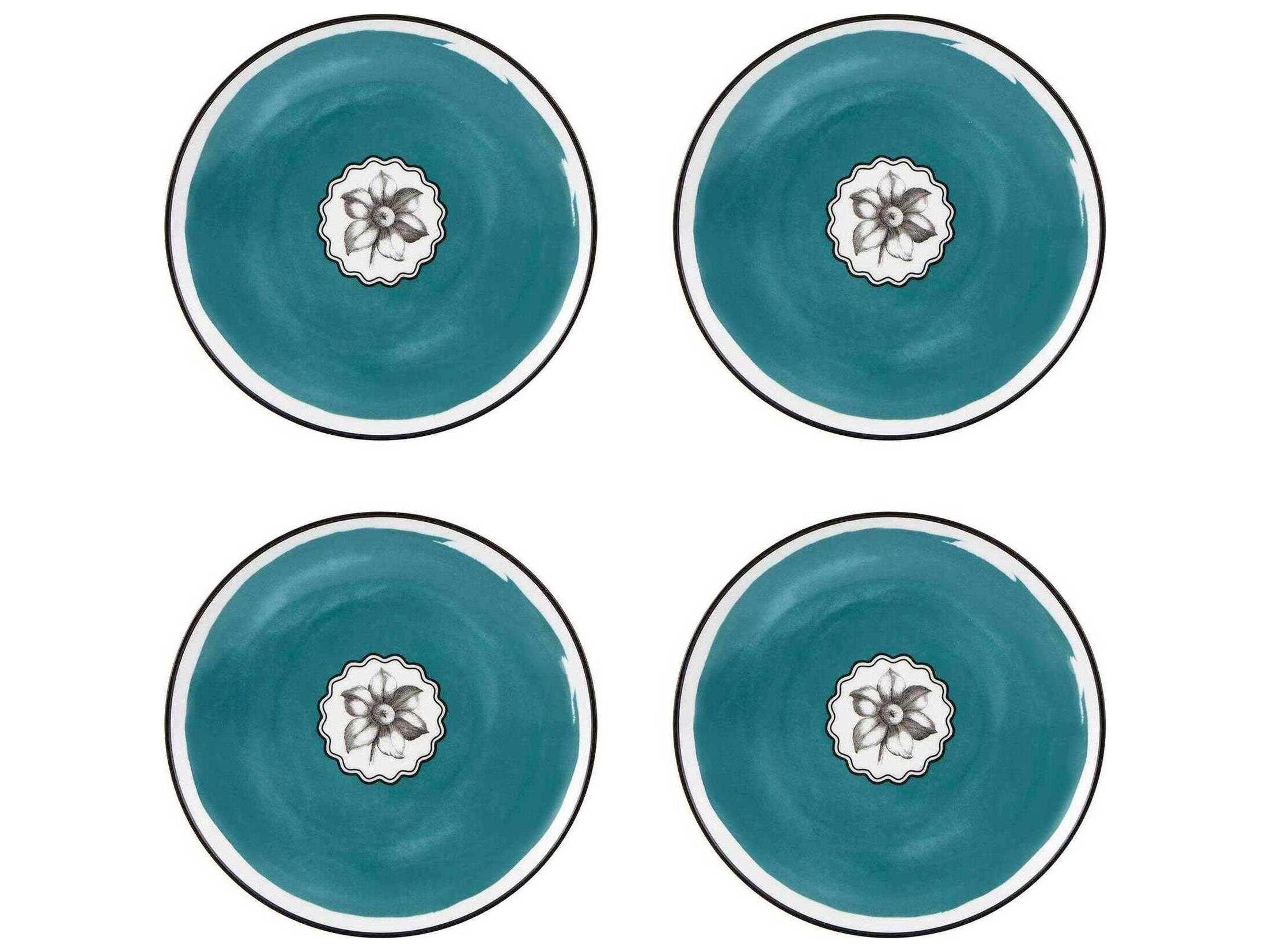 Vista Alegre Lacroix Herbariae Peacock Dessert Plate Set of 4