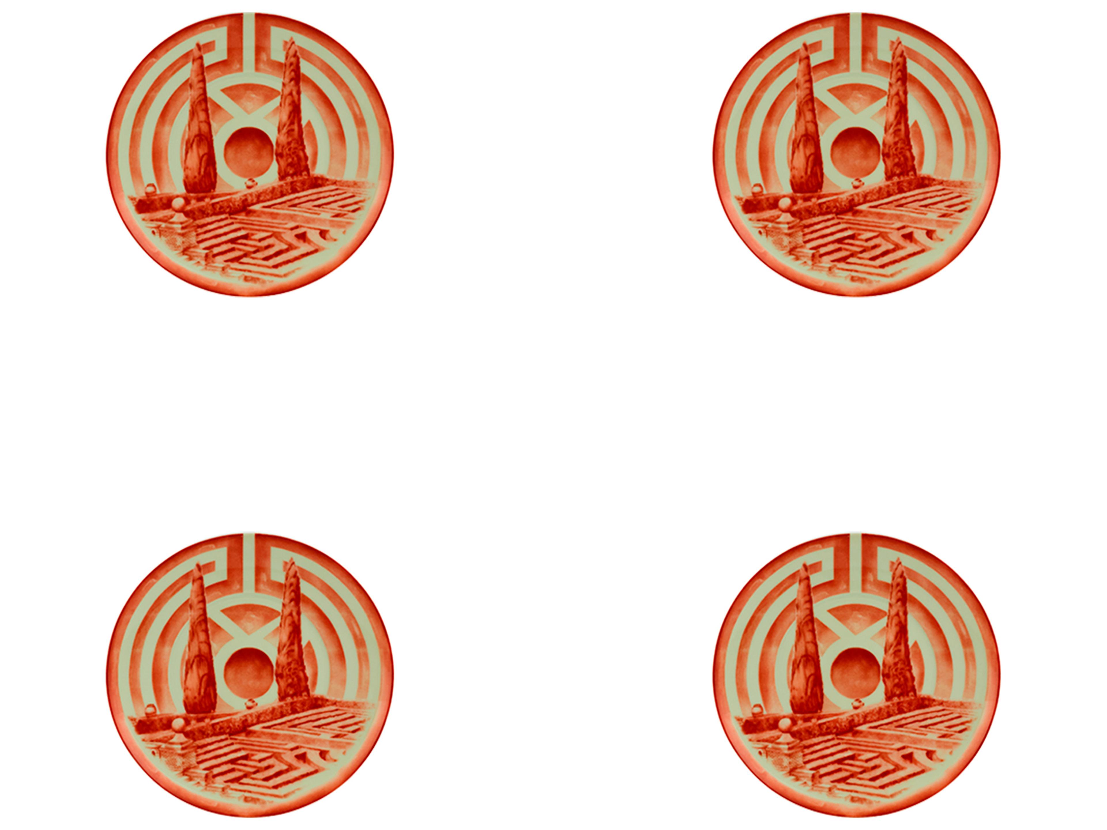 Vista Alegre The Meaning Red Bread and Butter Set of 4