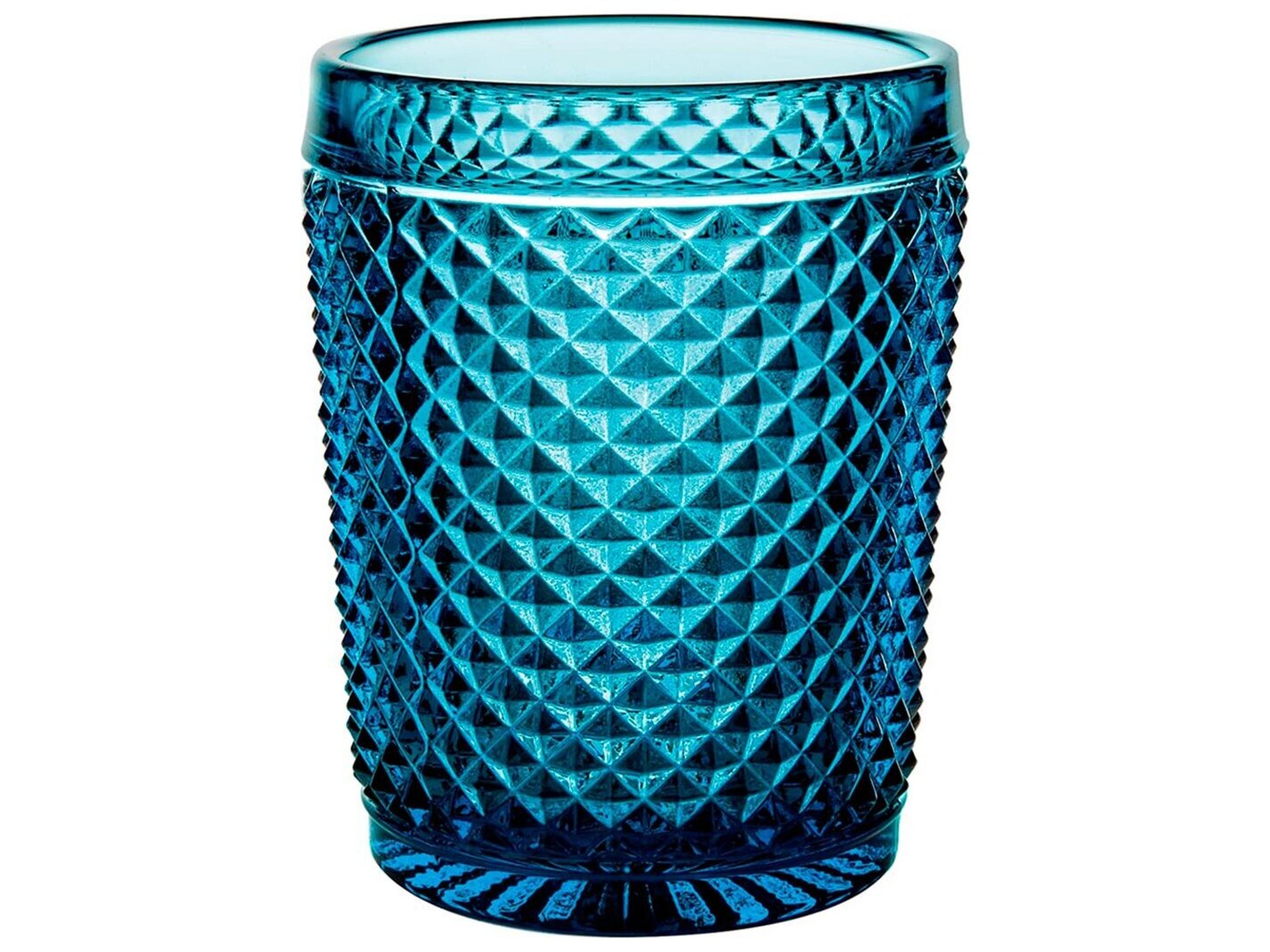 Vista Alegre Bicos Blue  Old Fashion Glass Set of 4