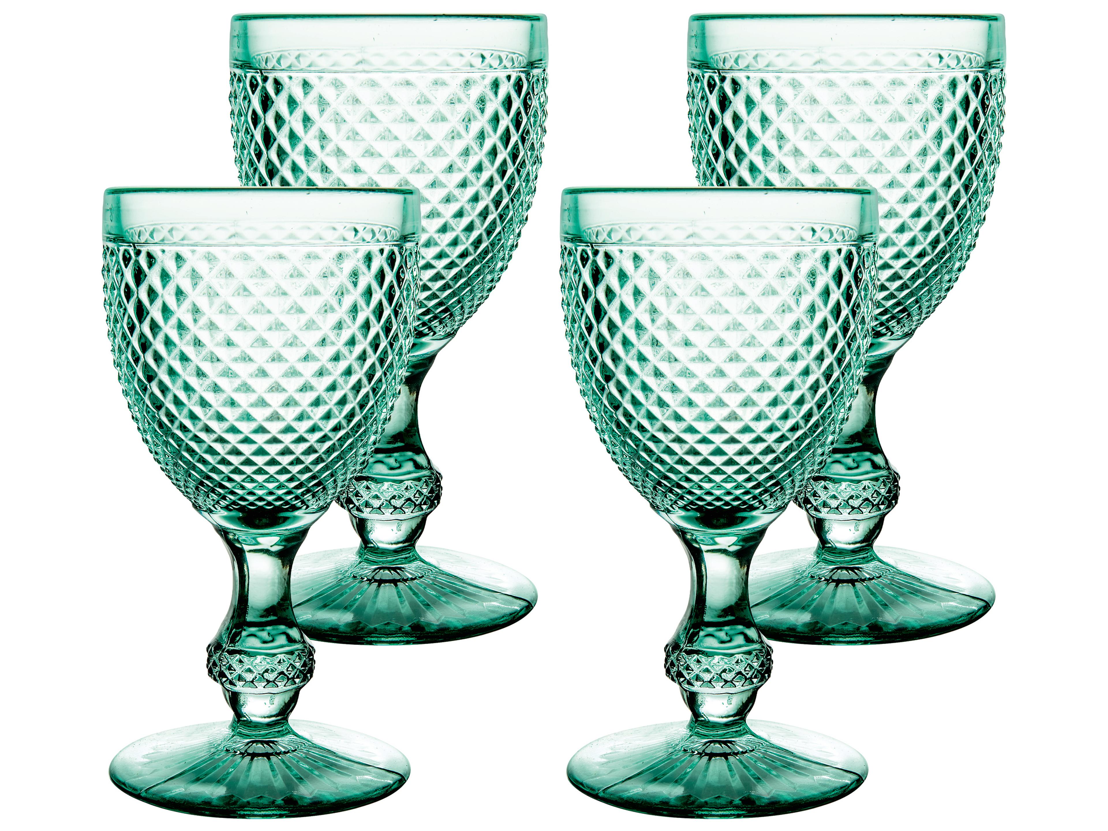 Vista Alegre Bicos Mint Green Water Goblet Set of 4
