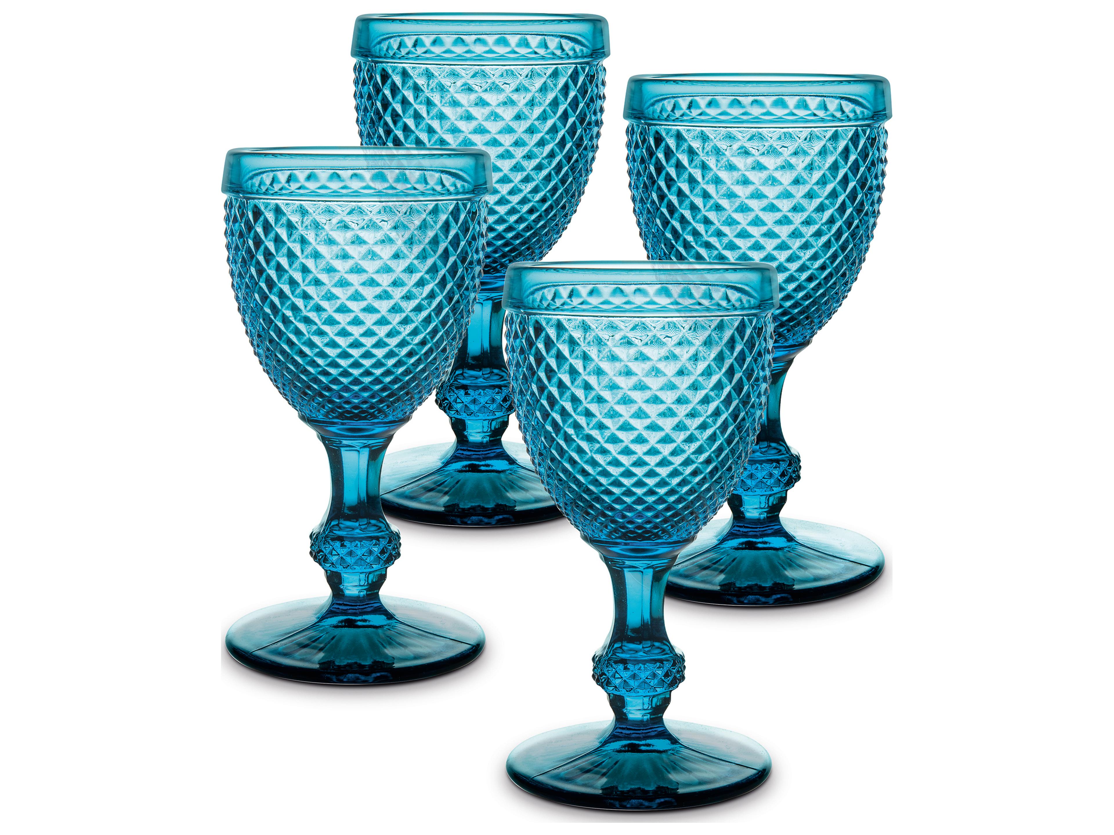 Vista Alegre Bicos Blue Water Goblet Set of 4