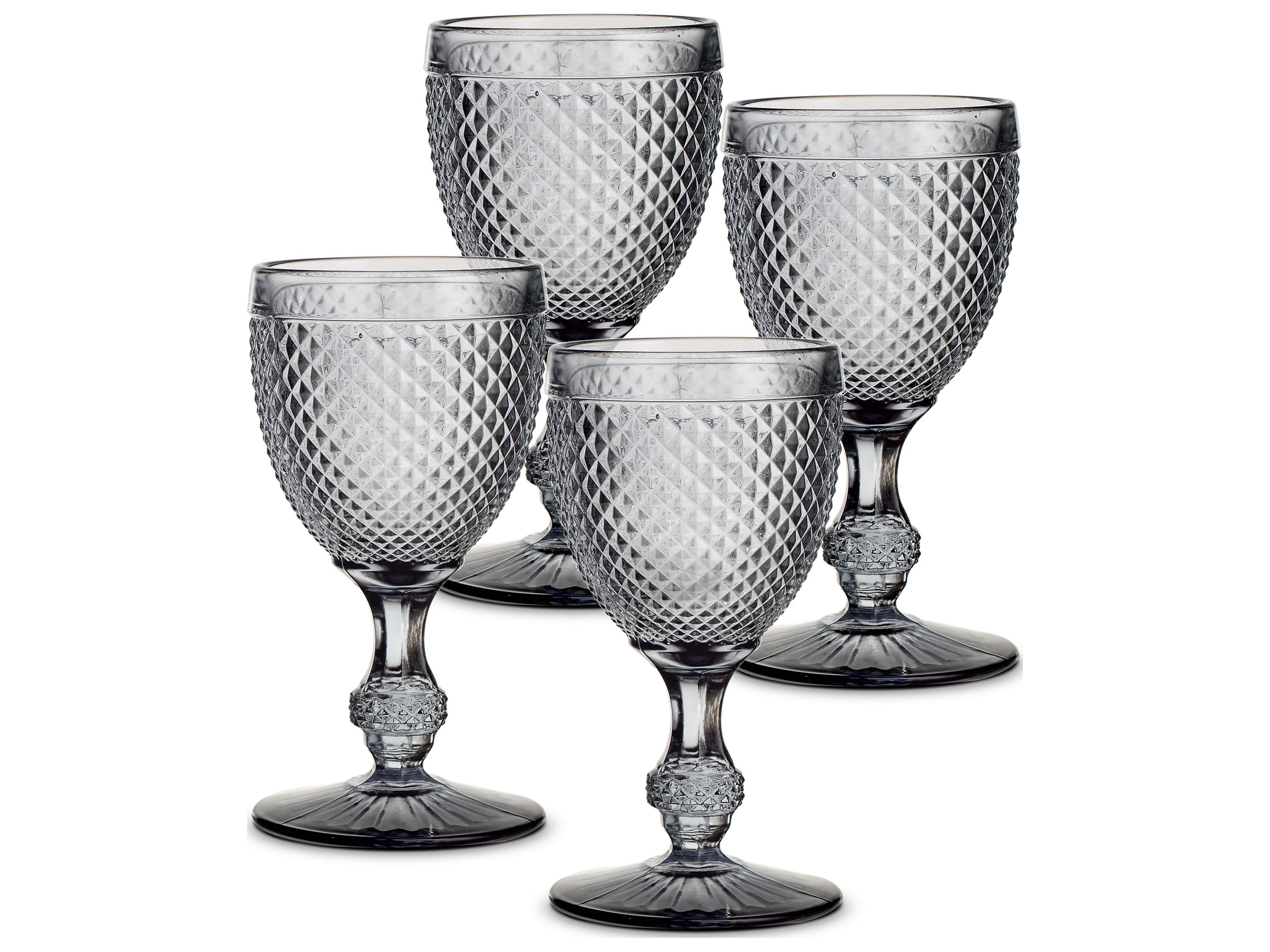 Vista Alegre Bicos Grey Water Goblet Set of 4