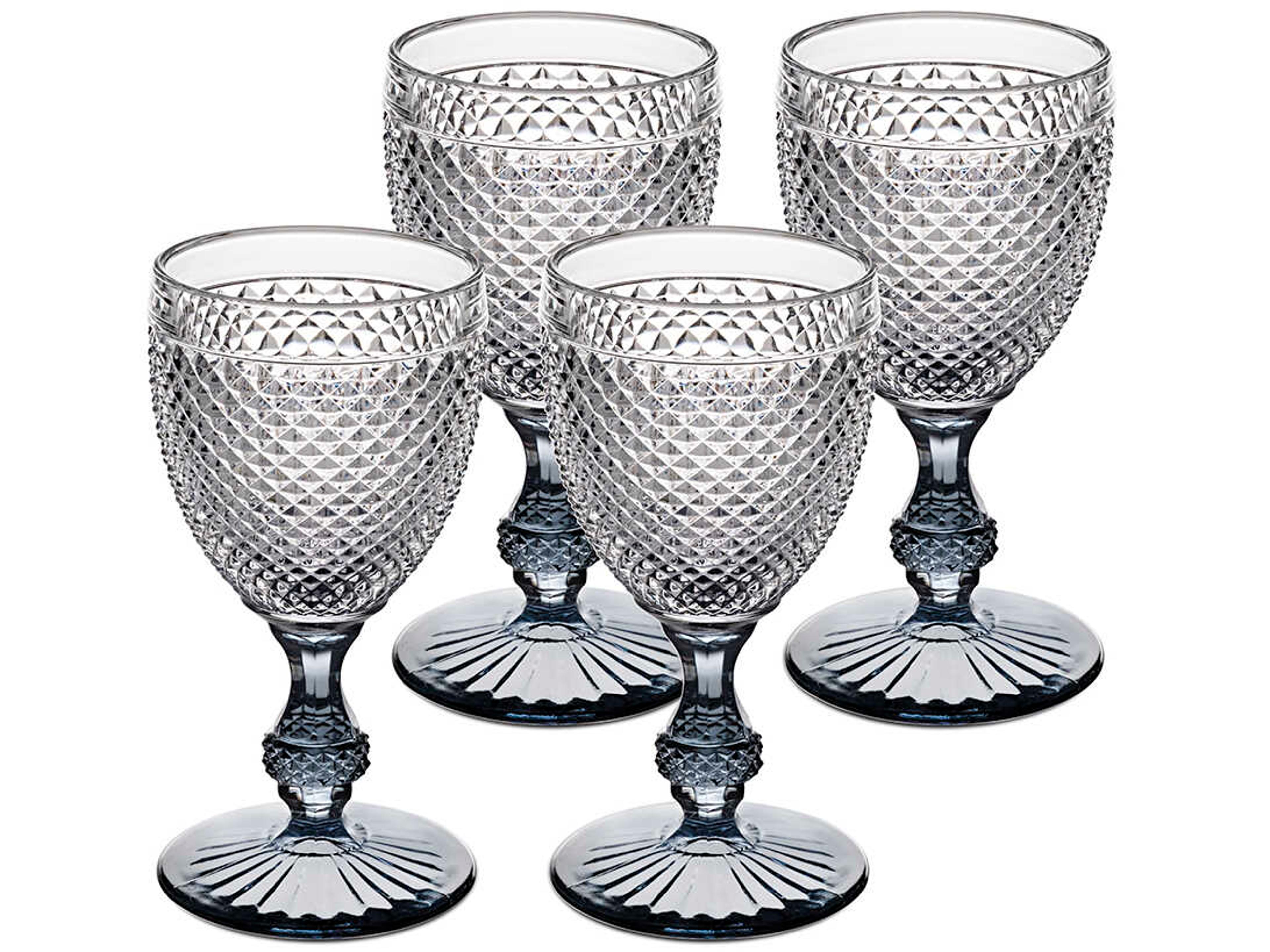 Vista Alegre Bicos Bicolor Grey Stem Goblet Set of 4