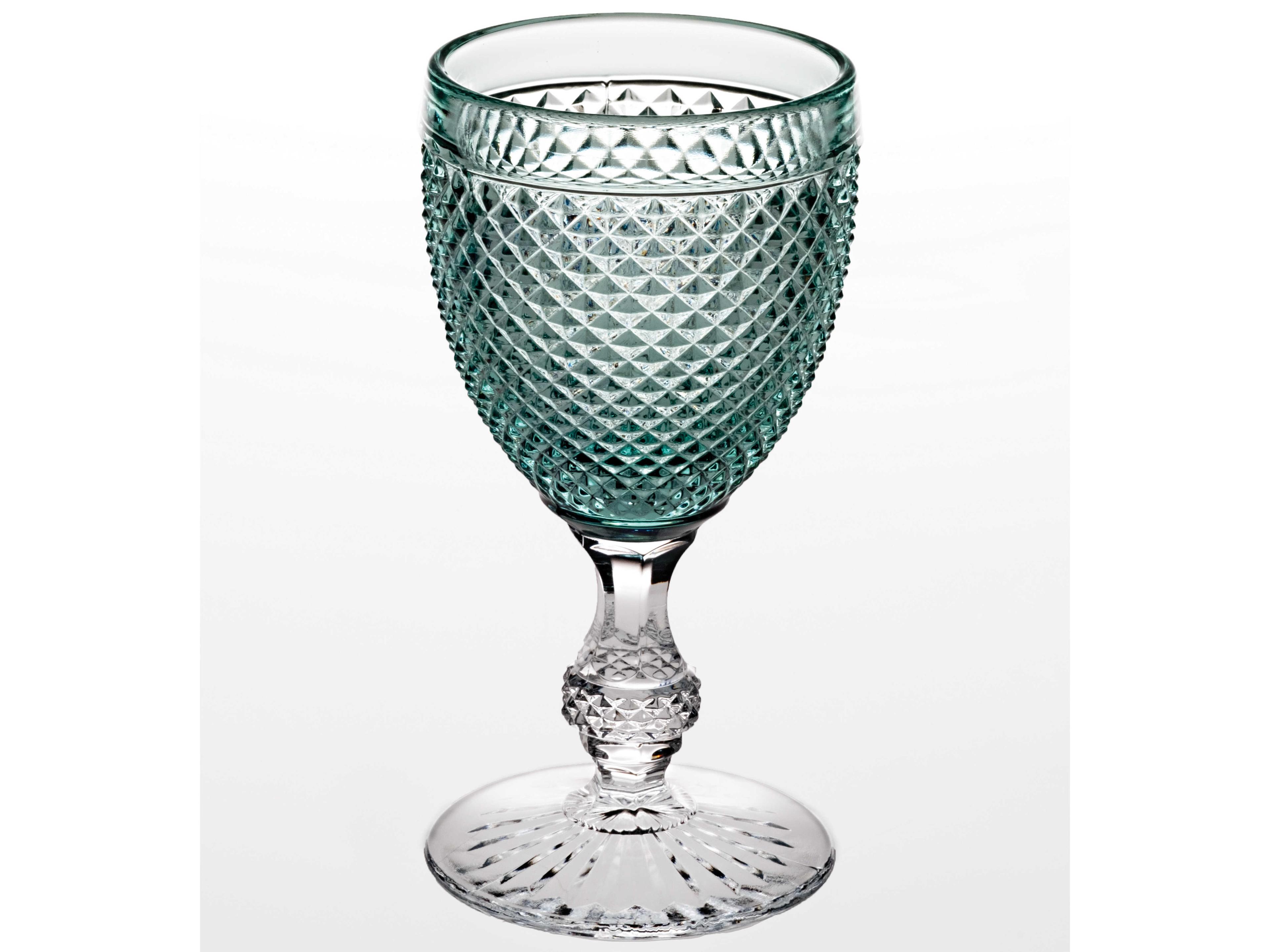 Vista Alegre Bicos Bicolor Mint Green Top Stem Goblet Set of 4