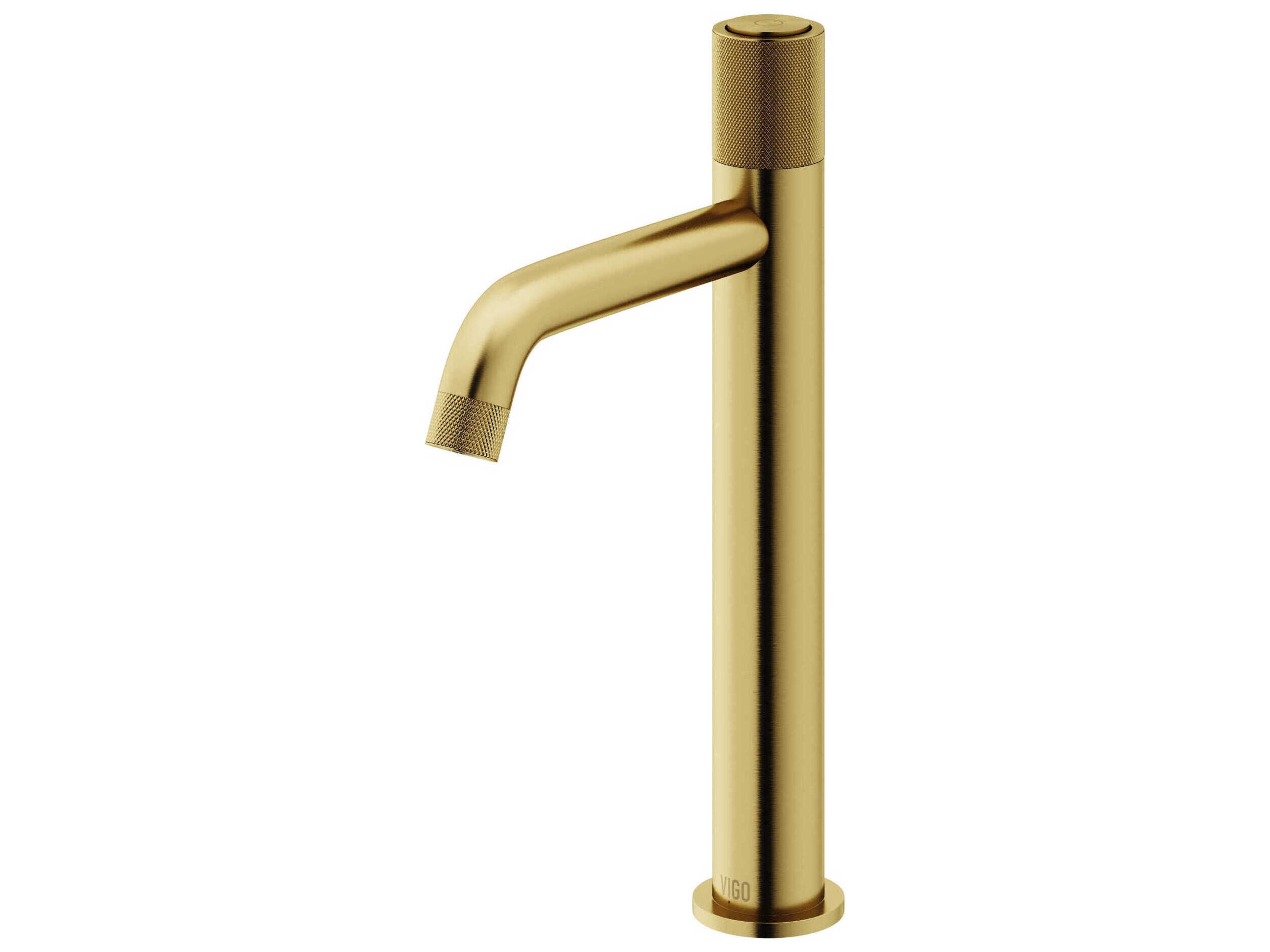 Vigo Apollo Matte Brushed Gold Button Operated Bathroom Vessel Faucet