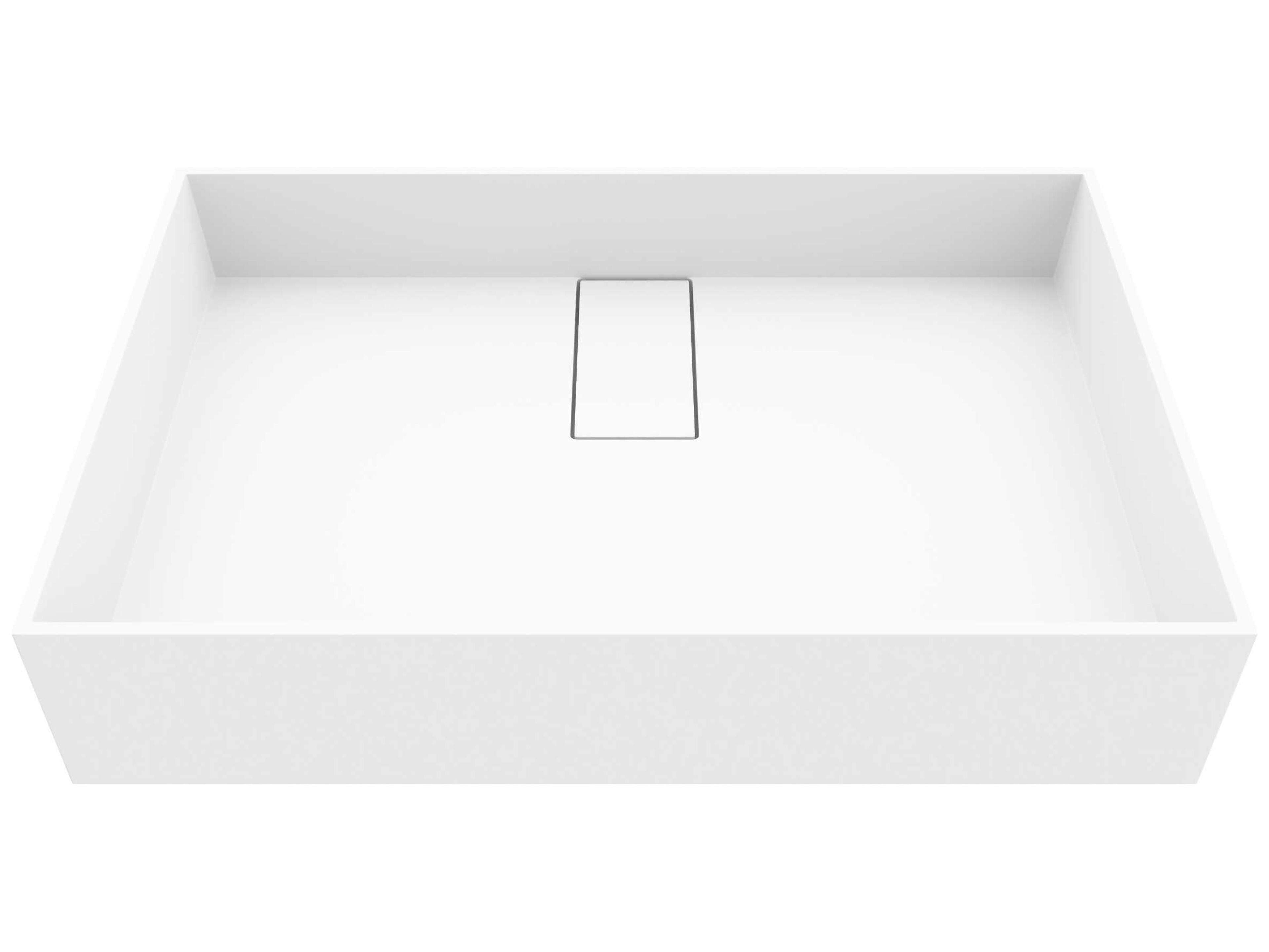 Bryant Modern White Matte Stone Rectangular Vessel Bathroom Sink