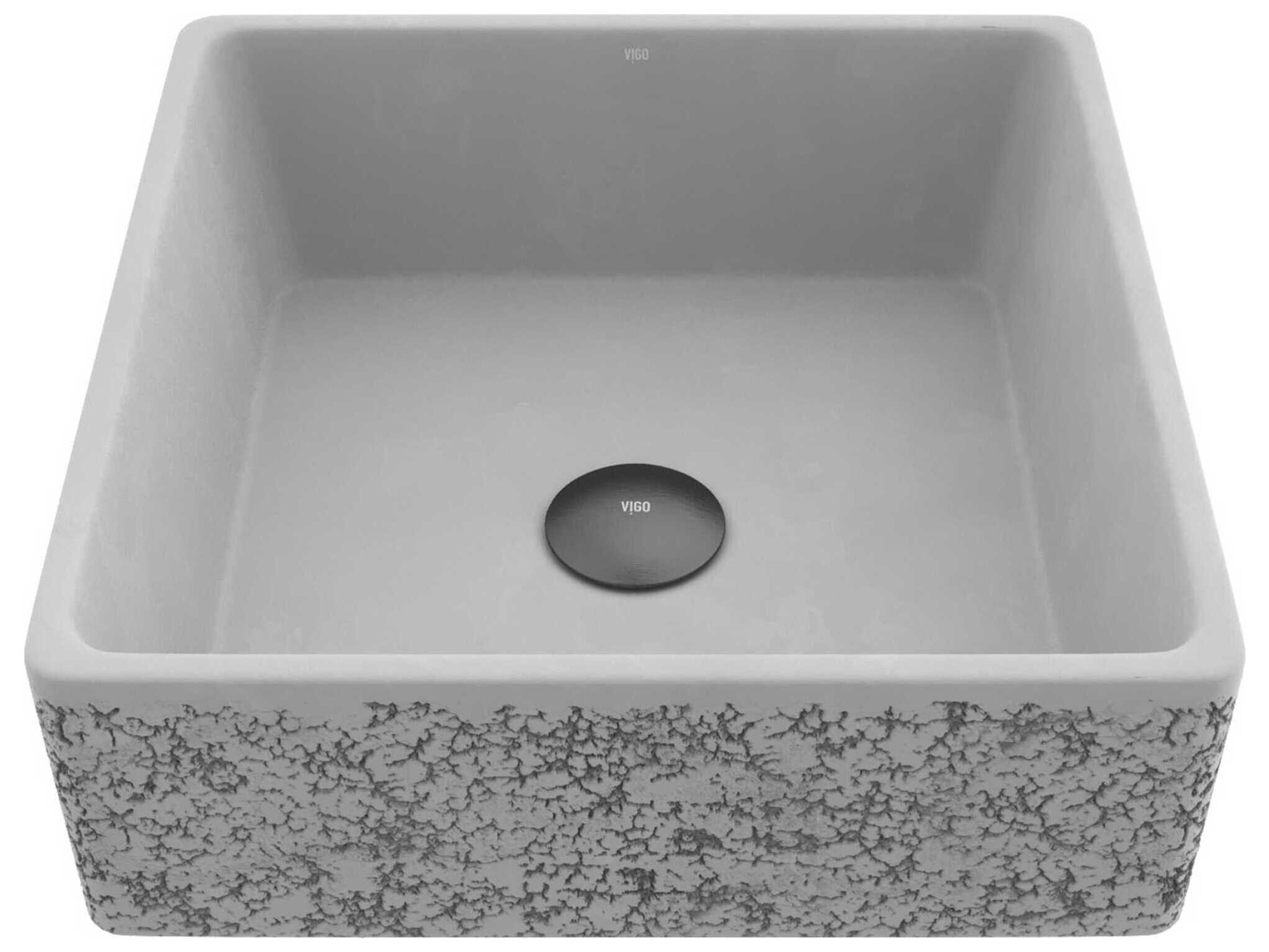 Vigo Aster Concrete Square Vessel Bathroom Sink