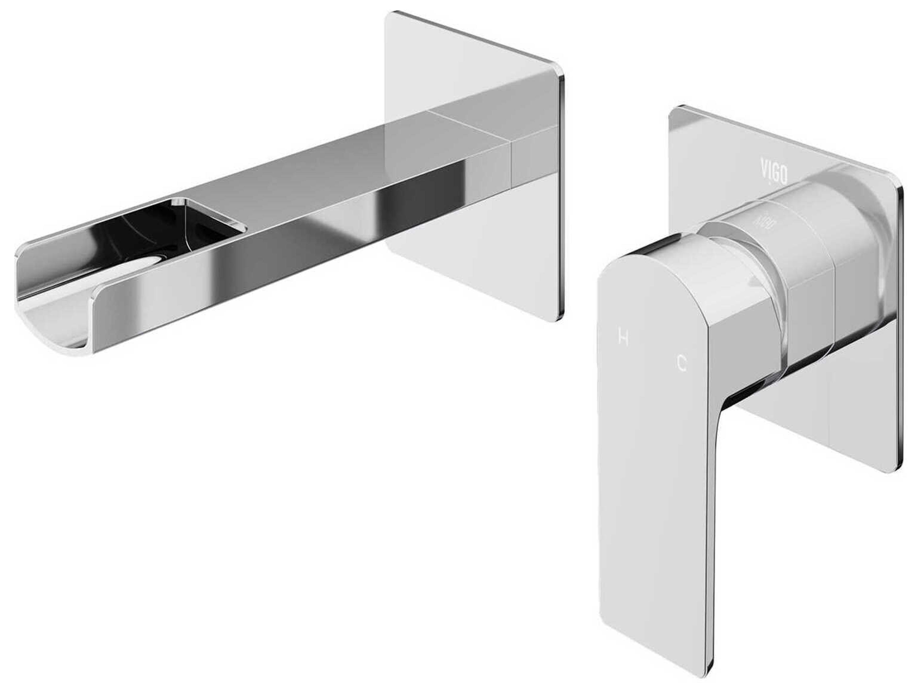 Atticus Chrome 1-Handle Wall-Mount Bathroom Sink Faucet