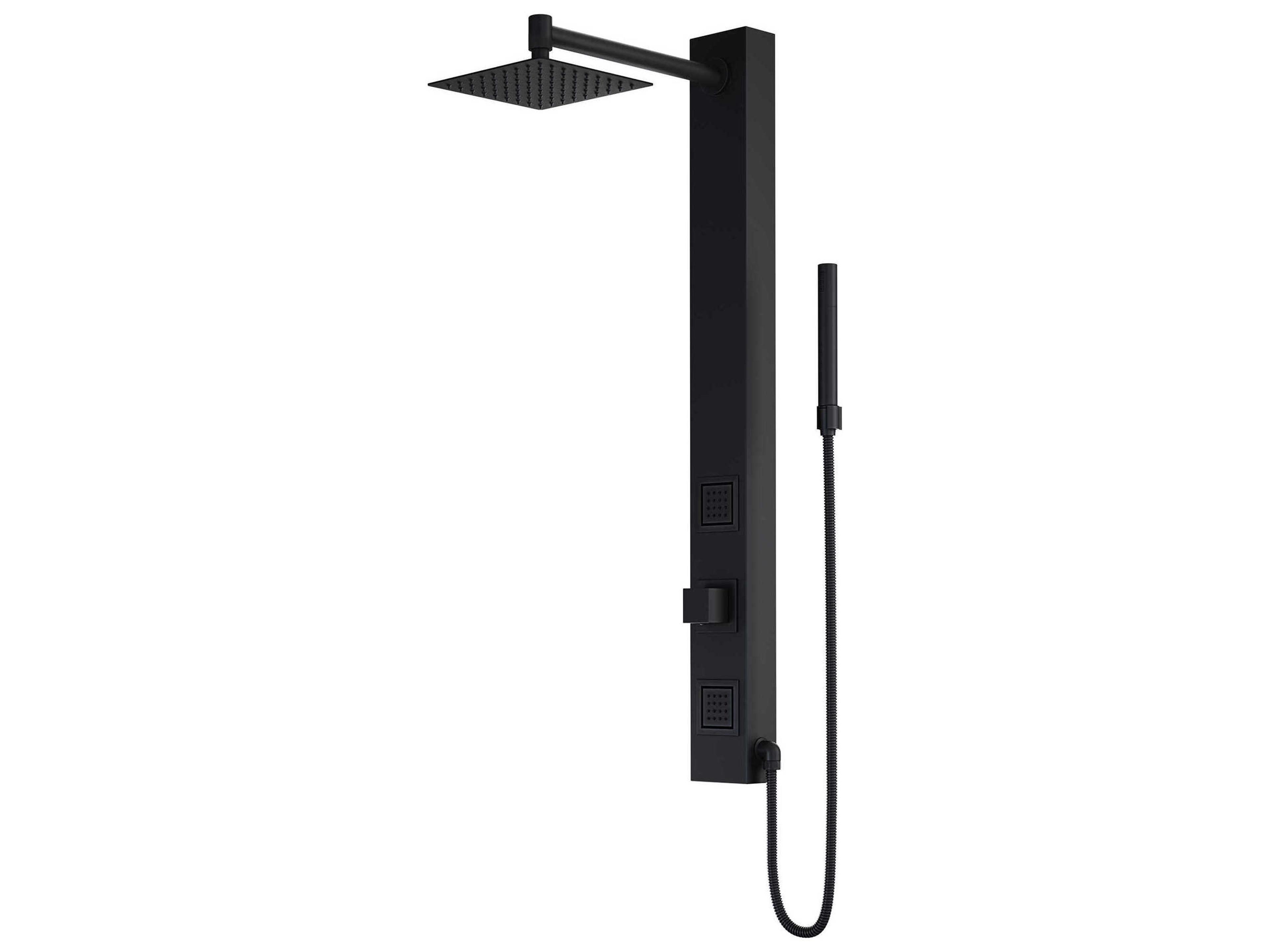 Vigo Orchid Matte Black Retro-Fit 2-Spray Massage Jet Shower Panel System
