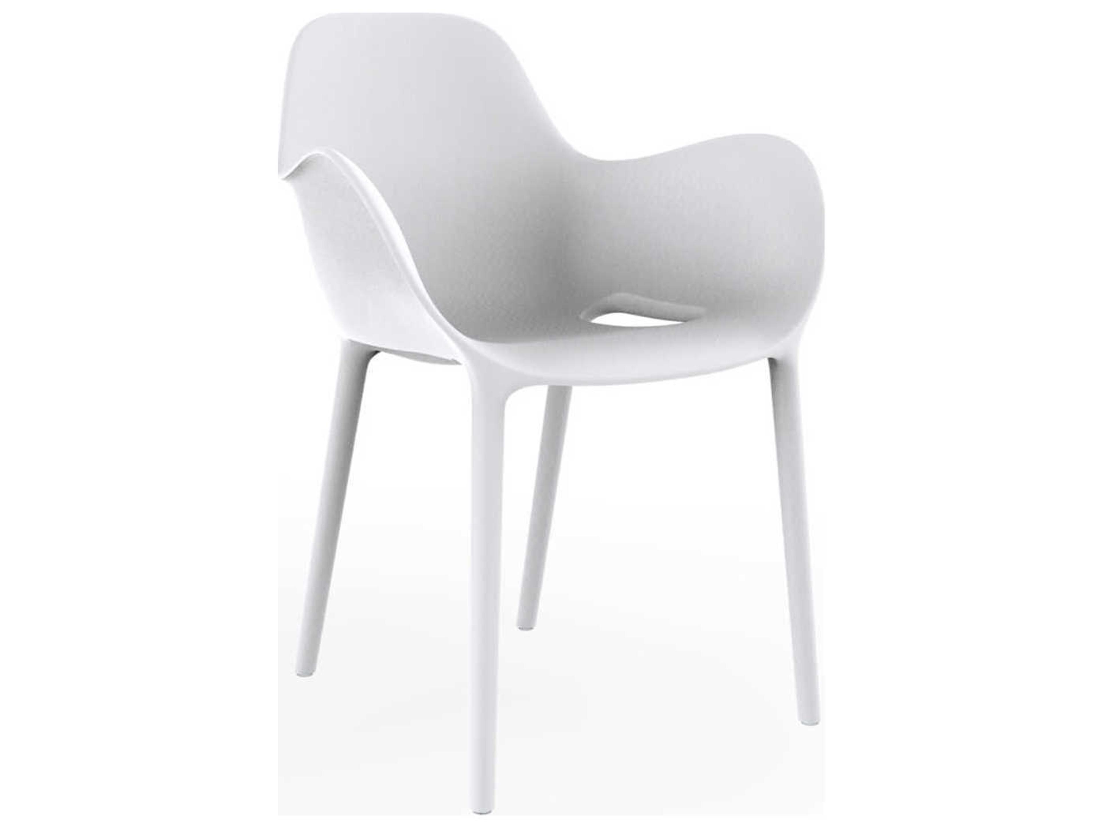 Sabinas White Matte Resin Dining Chair Set of 4
