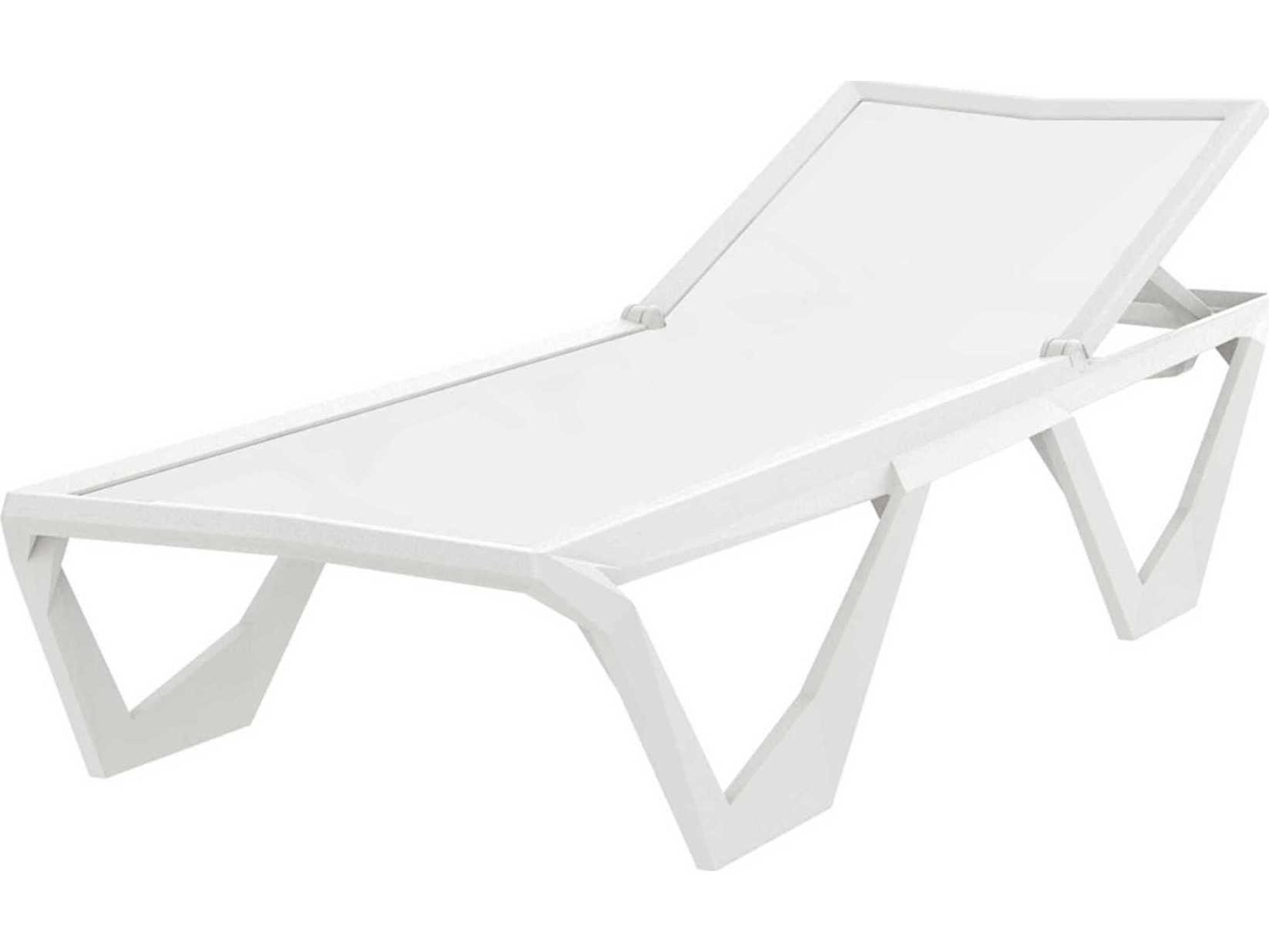 Vondom Outdoor Voxel White Polypropylene Chaise Lounge Set of 2