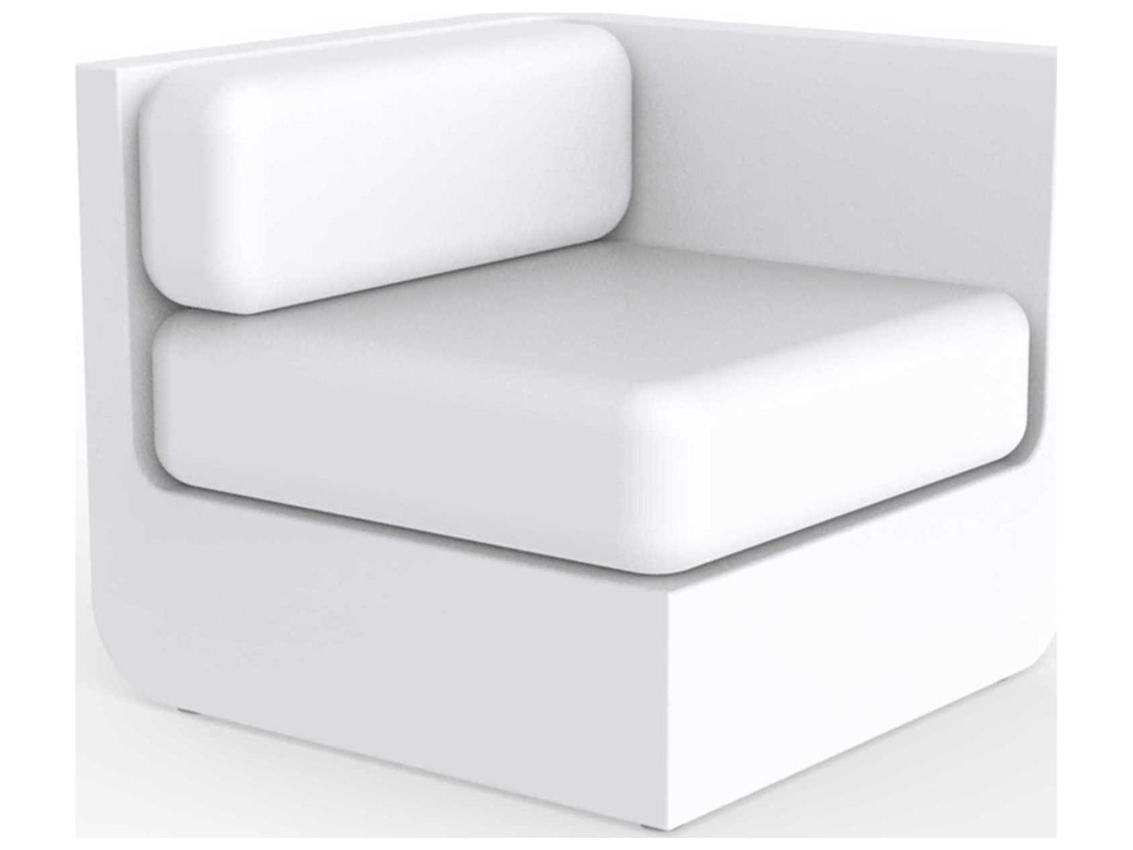 Vondom Outdoor Ulm White Matte Resin Cushion Left Lounge Chair