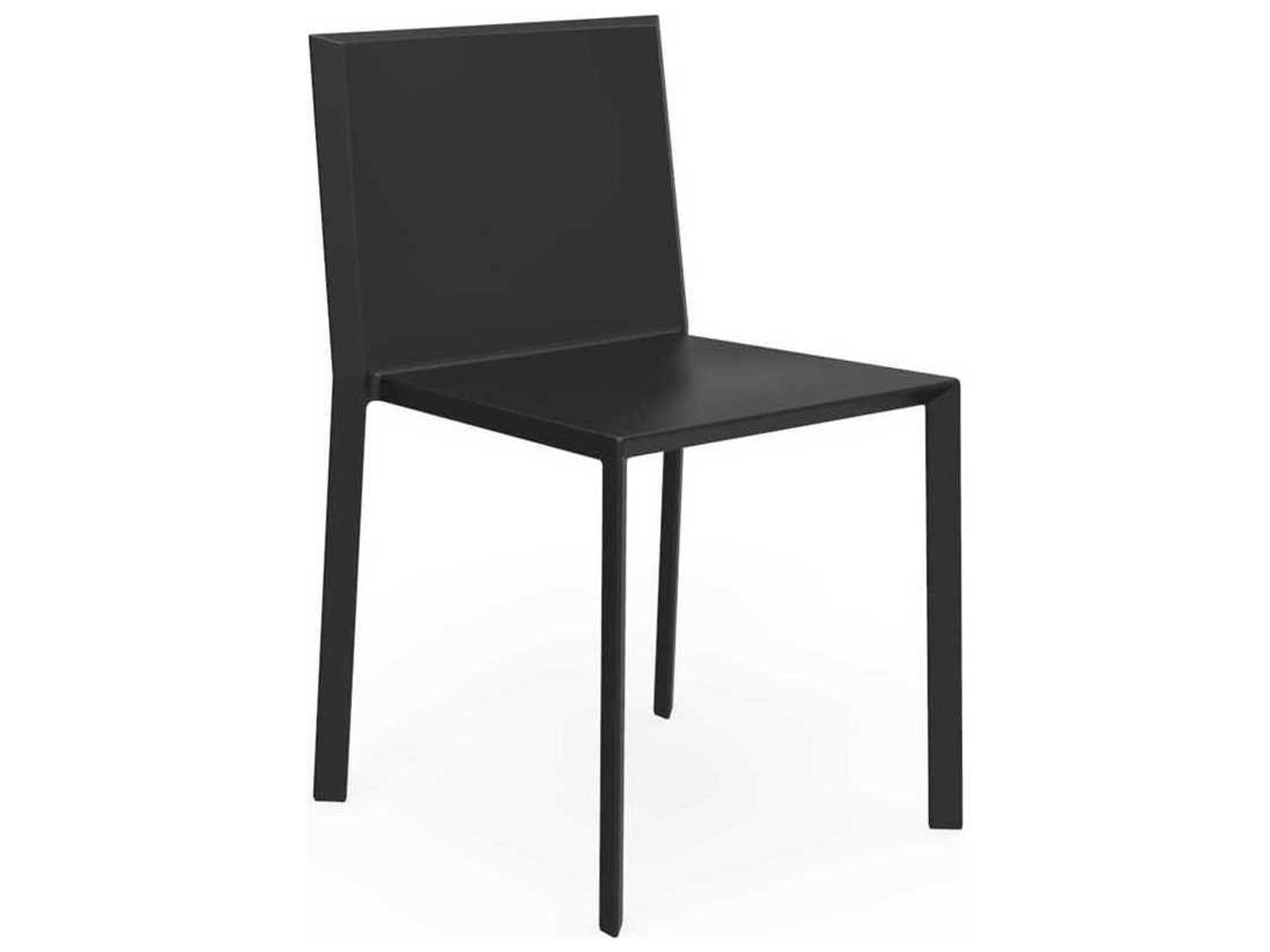 Quartz Black Matte Resin Dining Chair Set of 4