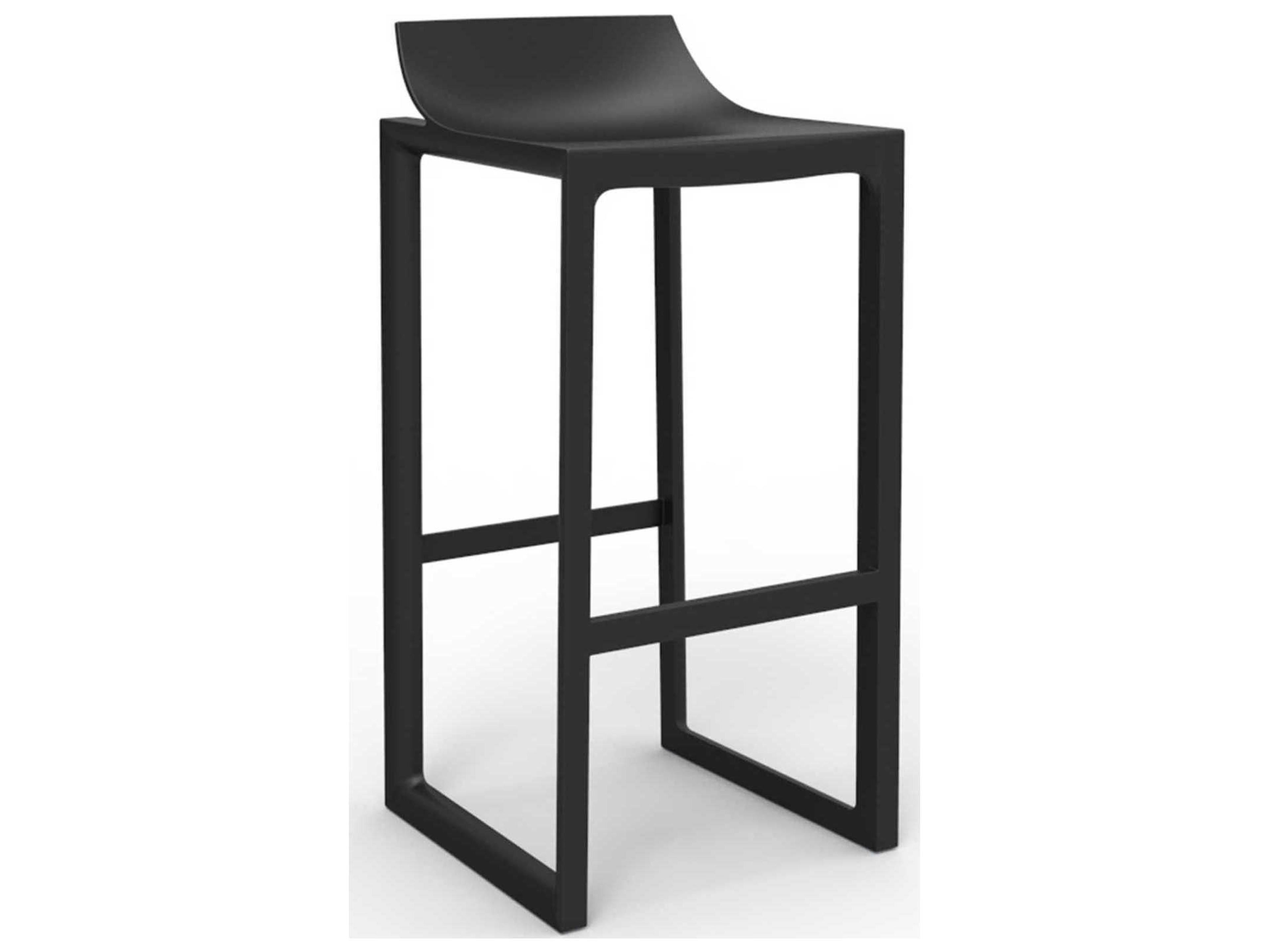 Vondom Outdoor Wall Street Black Matte Resin Bar Stool Set of 2