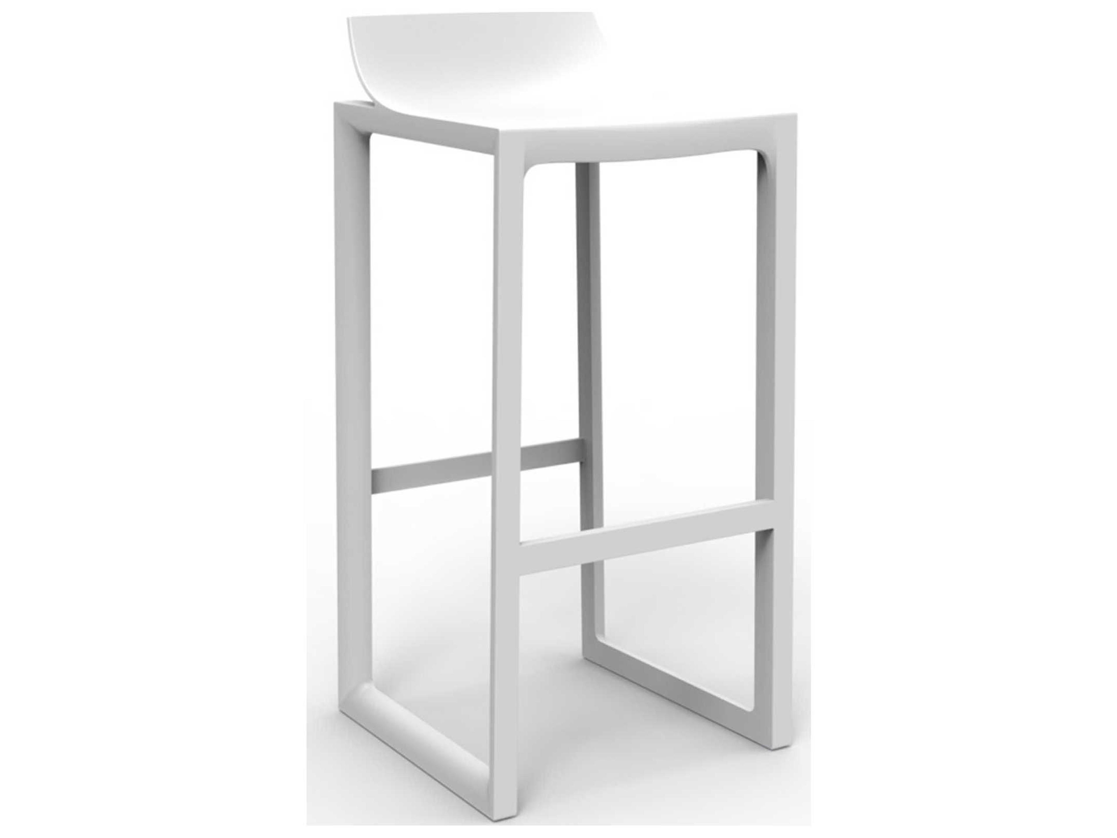 Vondom Outdoor Wall Street White Matte Resin Bar Stool Set of 2