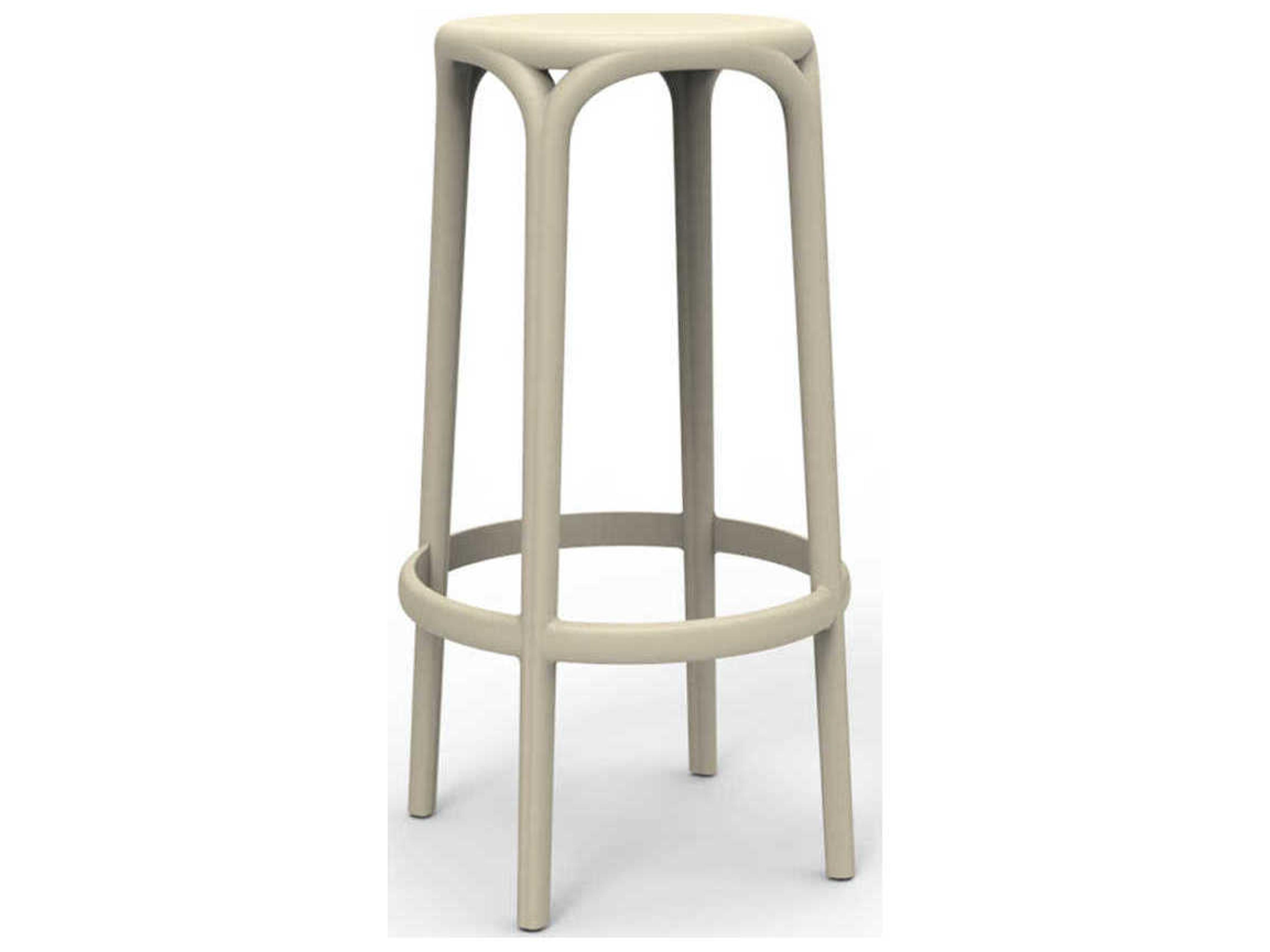 Vondom Outdoor Brooklyn Ecru Matte Resin Bar Stool Set of 4