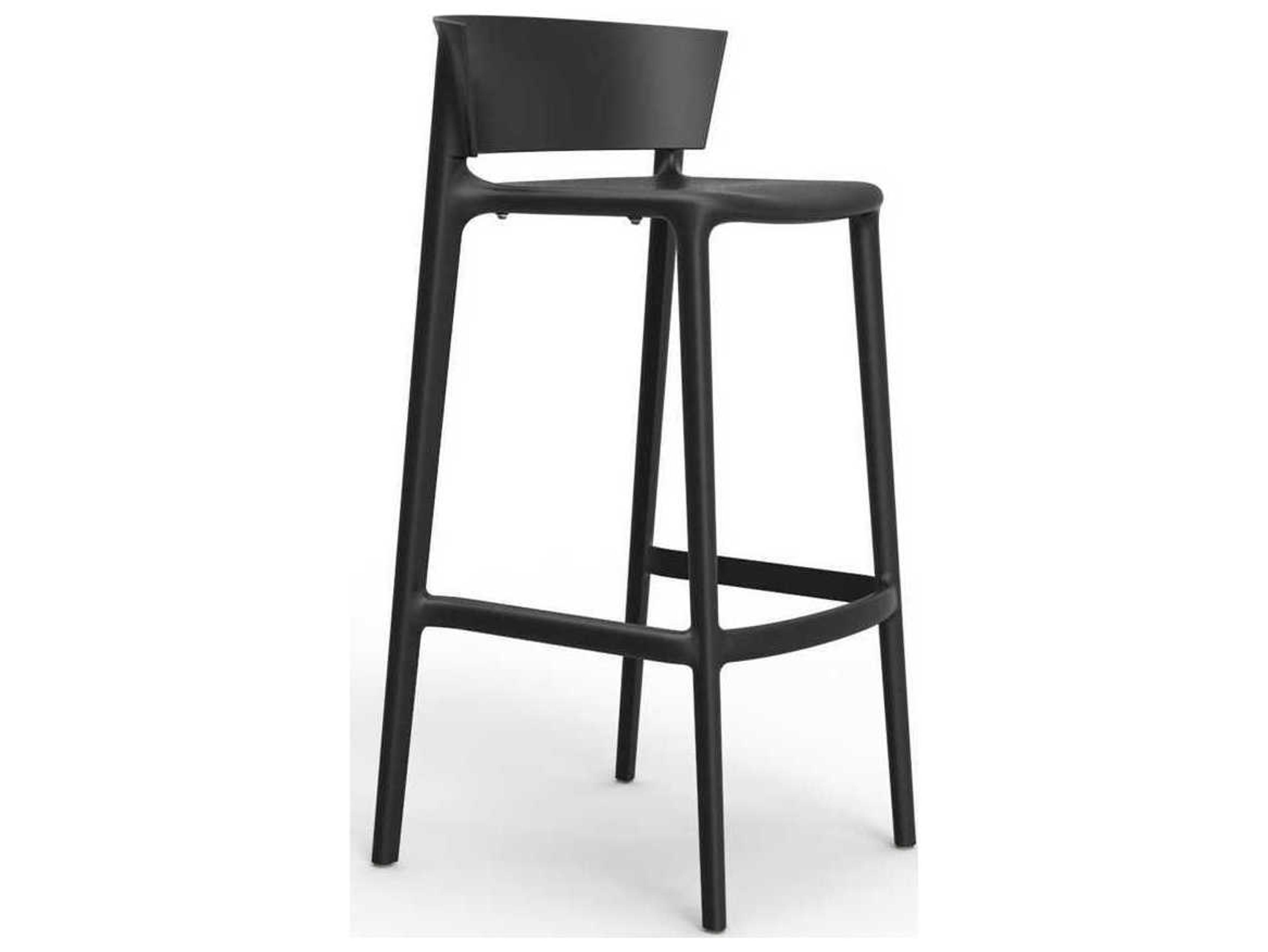 Vondom Outdoor Africa Black Matte Resin Bar Stool Set of 4
