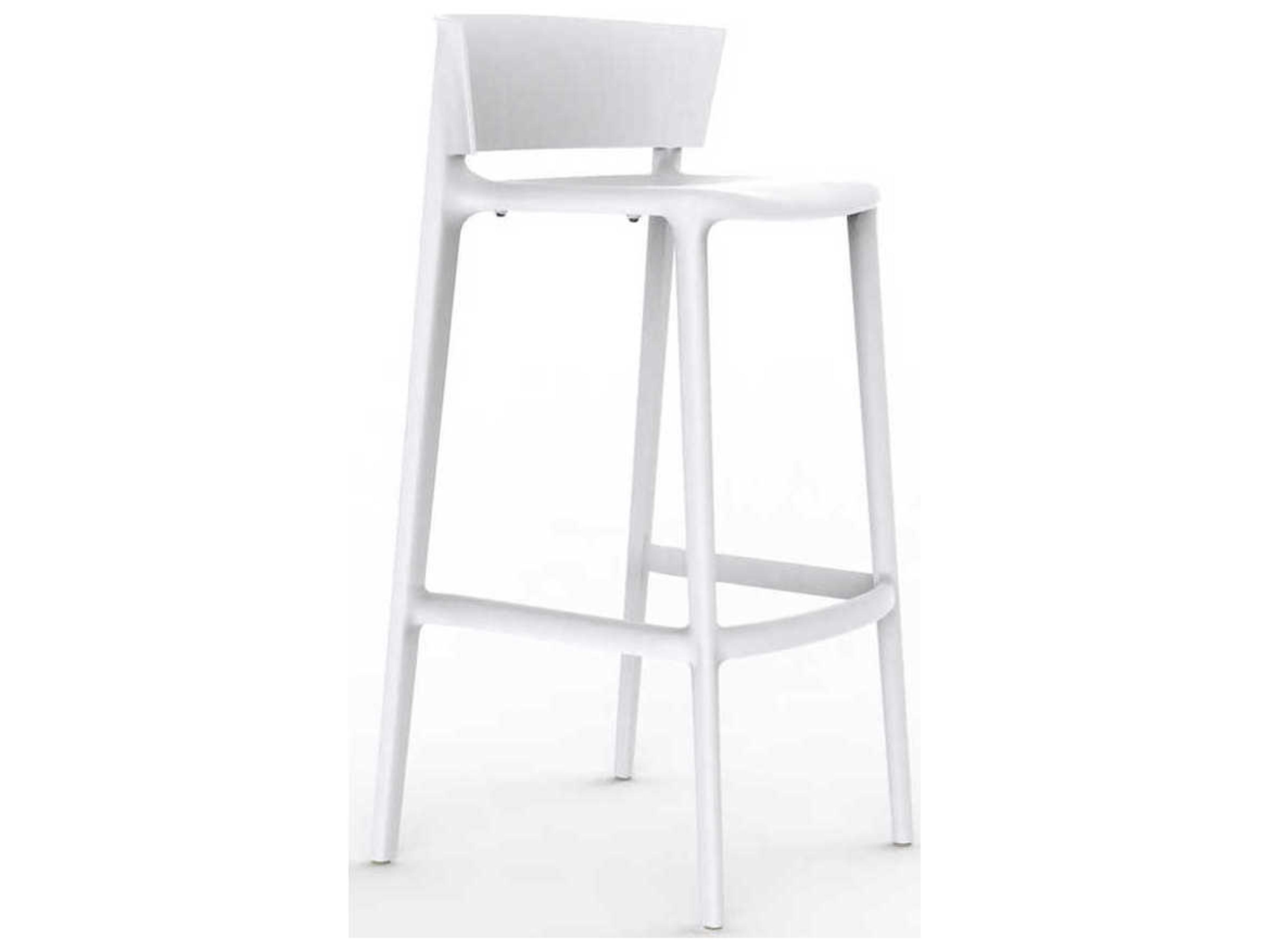 Vondom Outdoor Africa White Matte Resin Bar Stool Set of 4