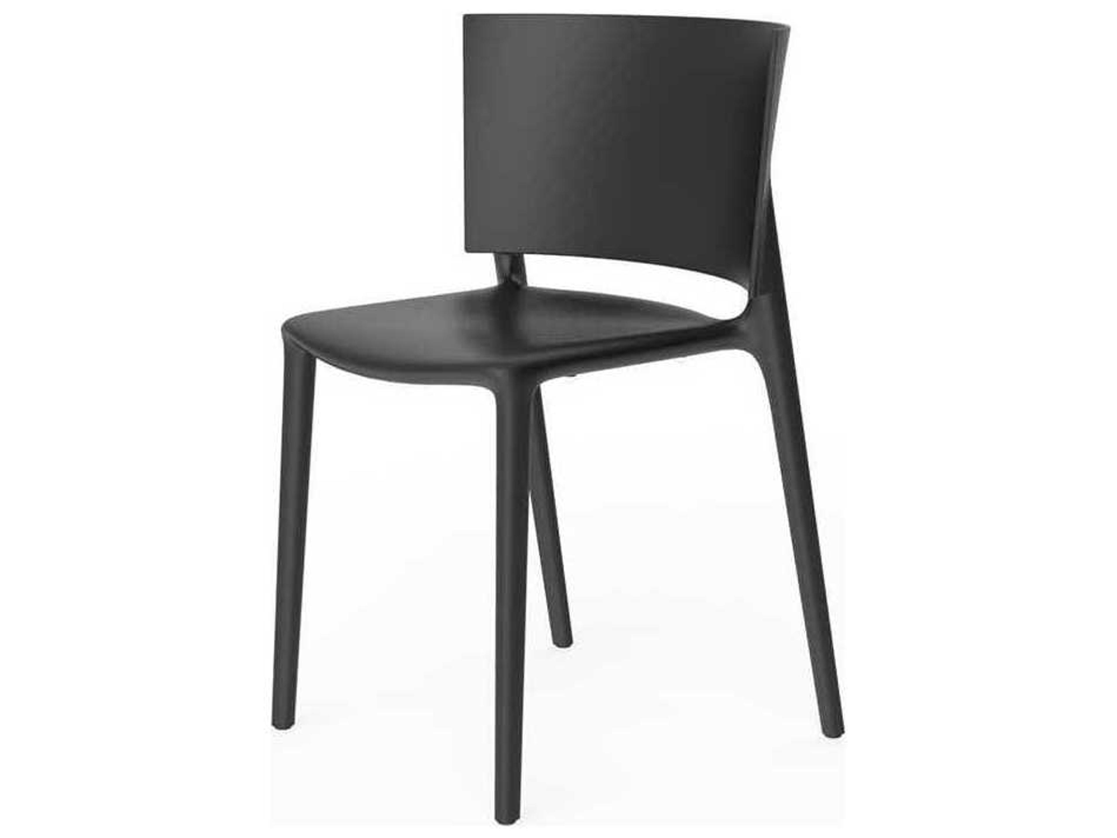 Vondom Outdoor Africa Black Matte Resin Dining Chair Set of 4