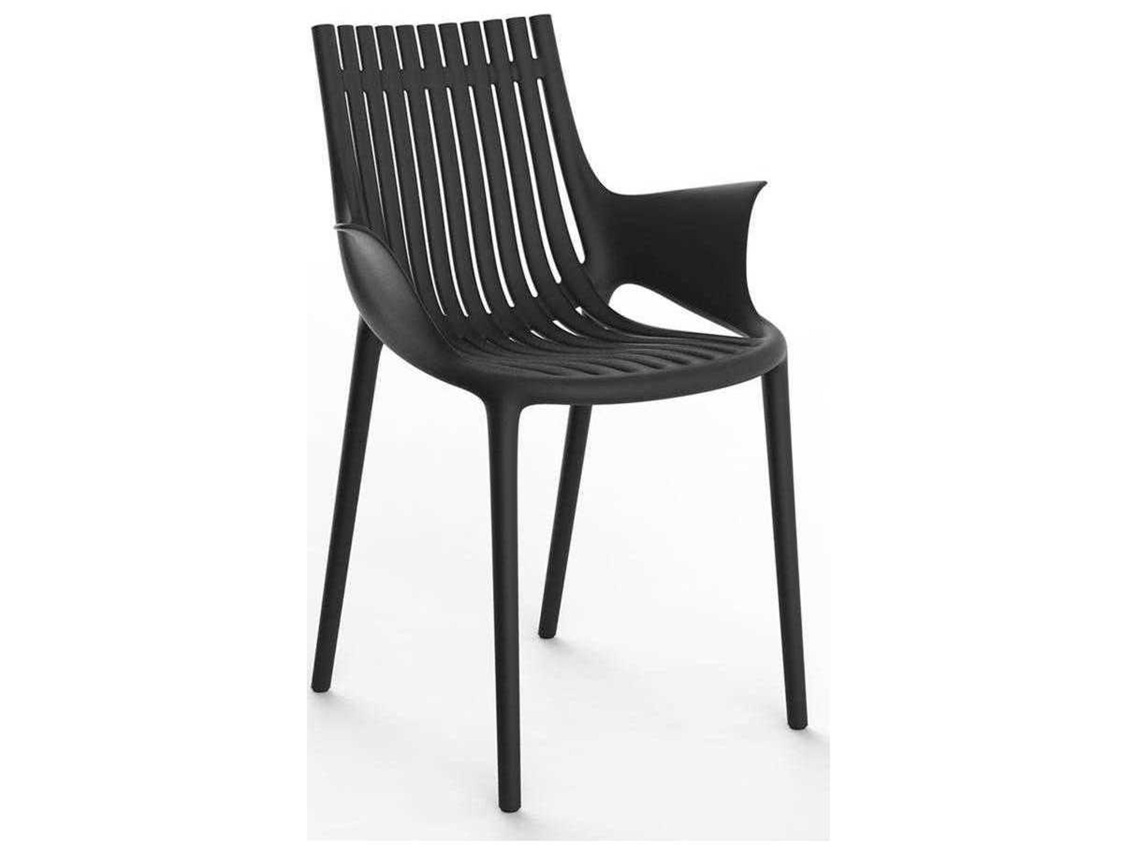 Vondom Outdoor Ibiza Black Matte Resin Dining Chair Set of 4