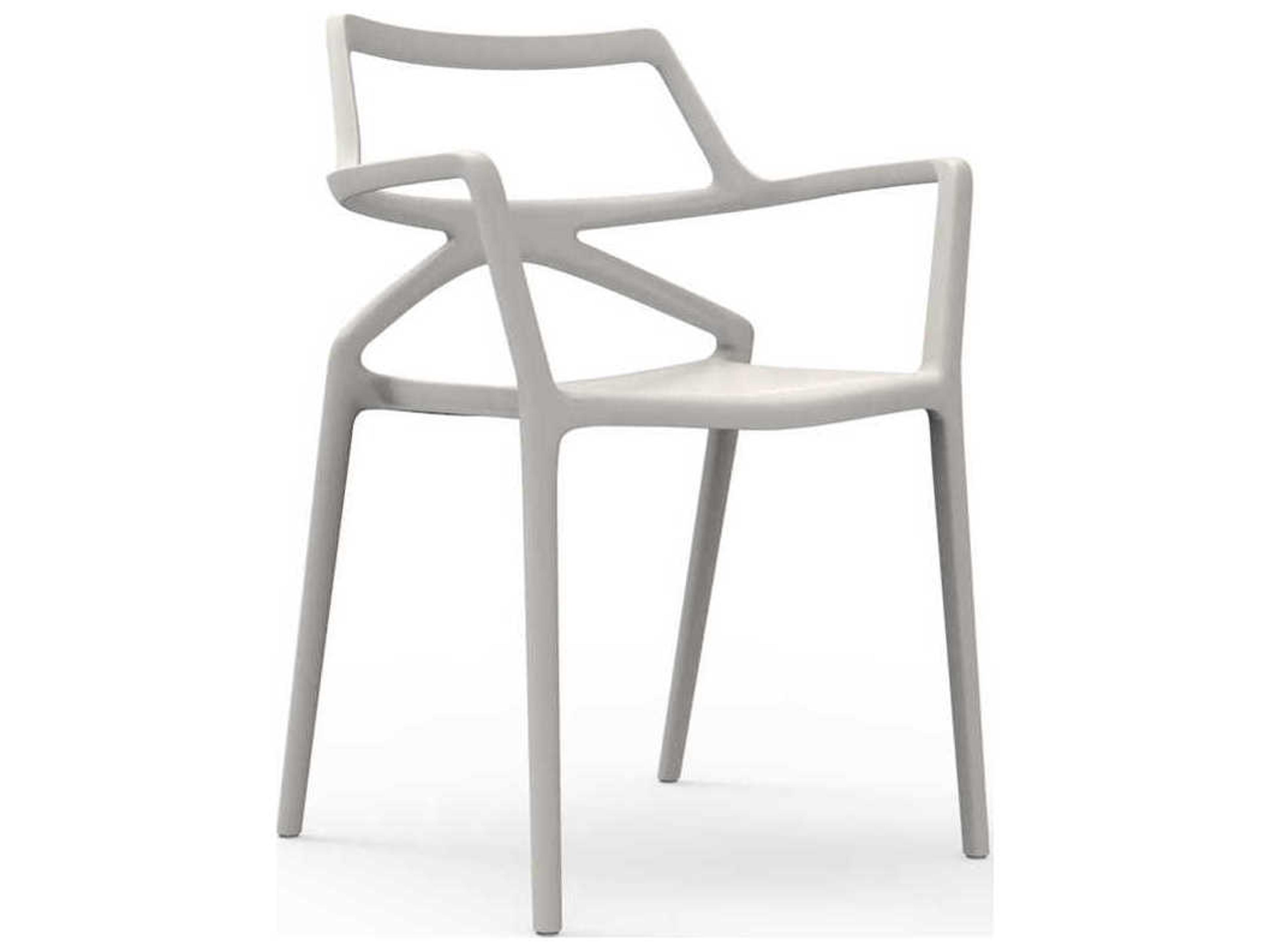 Vondom Outdoor Delta Ecru Matte Resin Dining Chair Set of 4